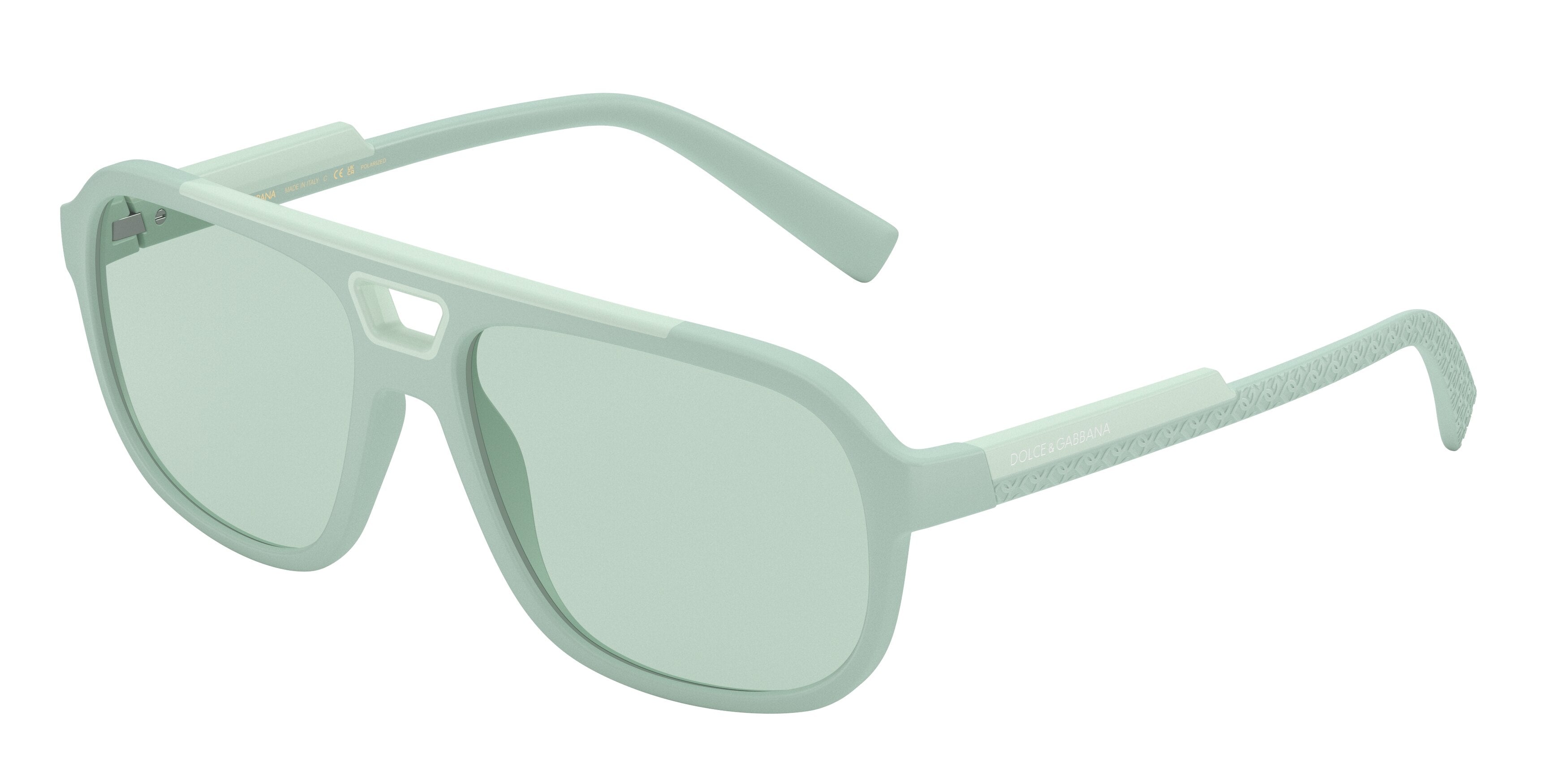 DOLCE & GABBANA DG6179 Pilot Sunglasses  3395M1-Matte Torquoise 58-145-16 - Color Map Blue