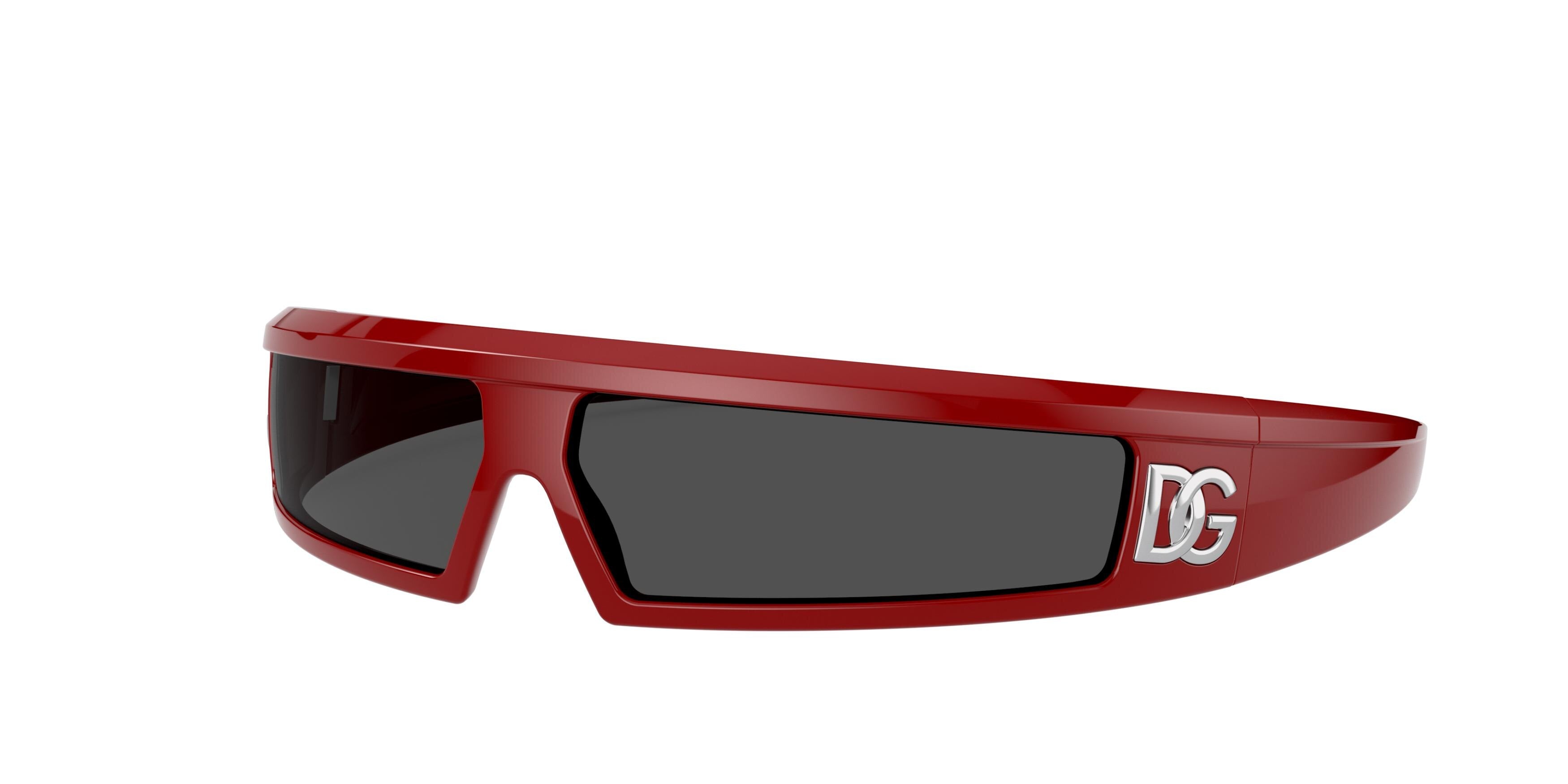 DOLCE & GABBANA DG6181 Rectangle Sunglasses  309887-Red 74-115-11 - Color Map Red