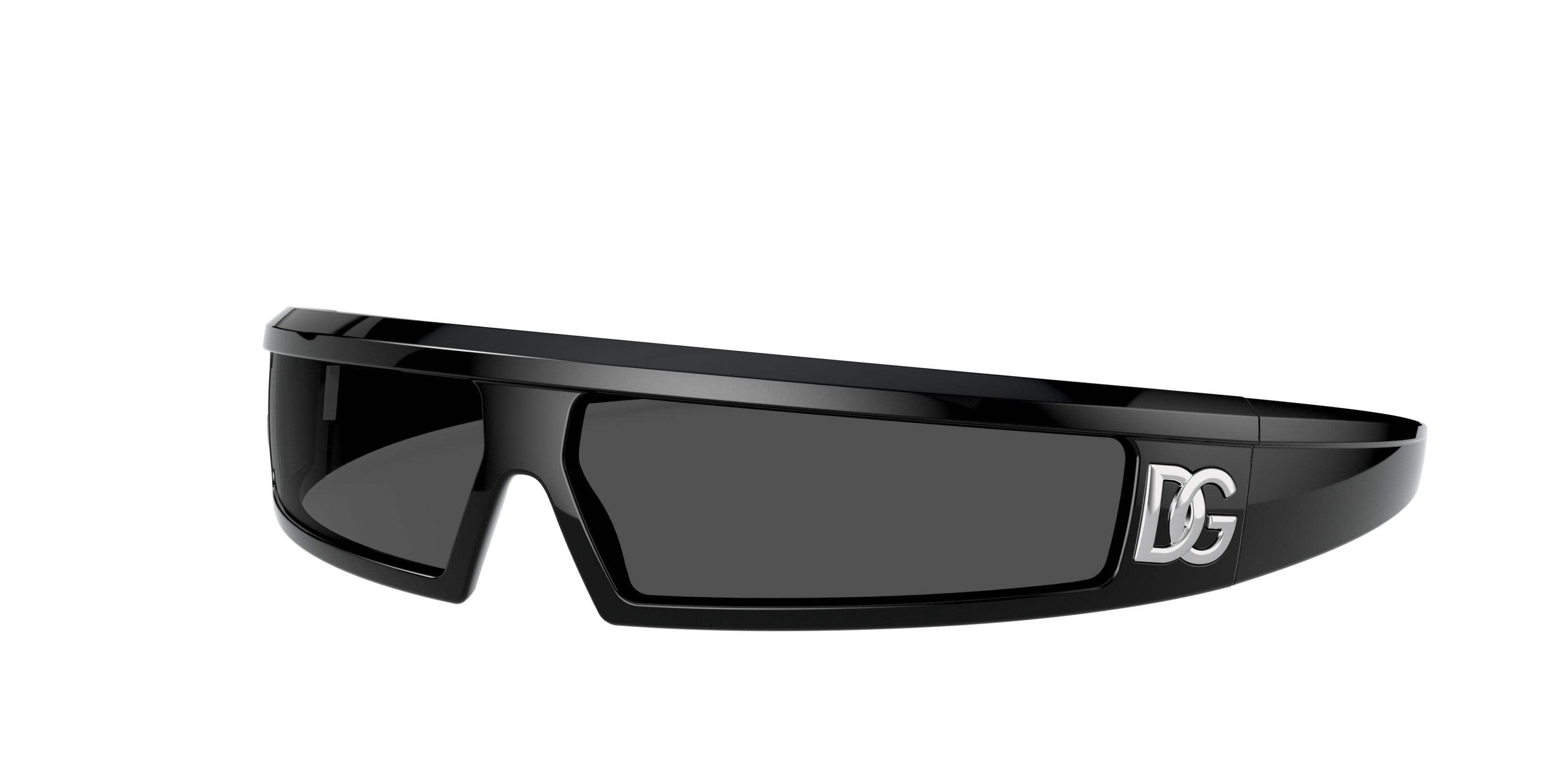 DOLCE & GABBANA DG6181 Rectangle Sunglasses  501/87-Black 74-115-11 - Color Map Black