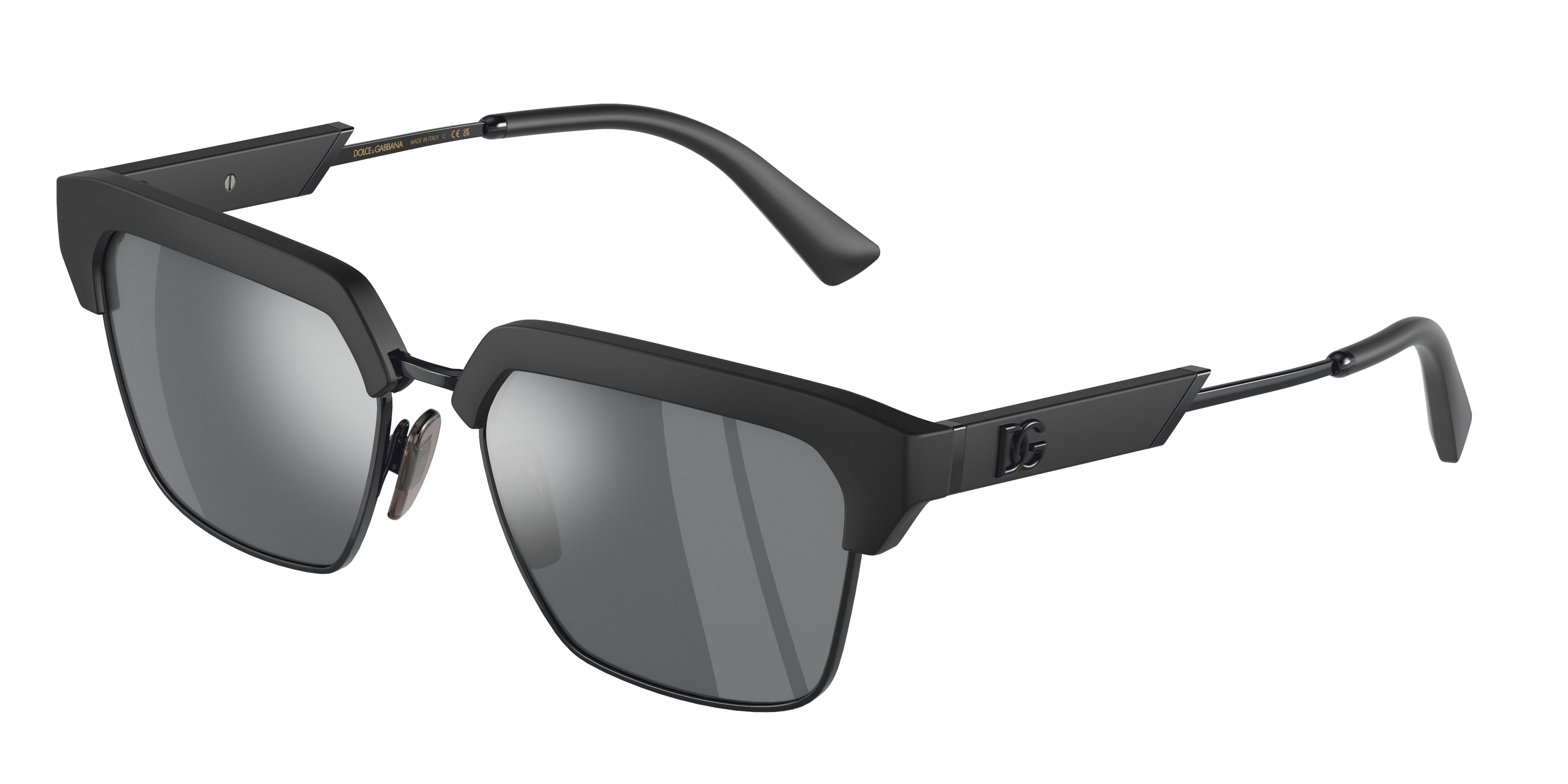 DOLCE & GABBANA DG6185 Square Sunglasses  25256G-Matte Black 55-145-17 - Color Map Black
