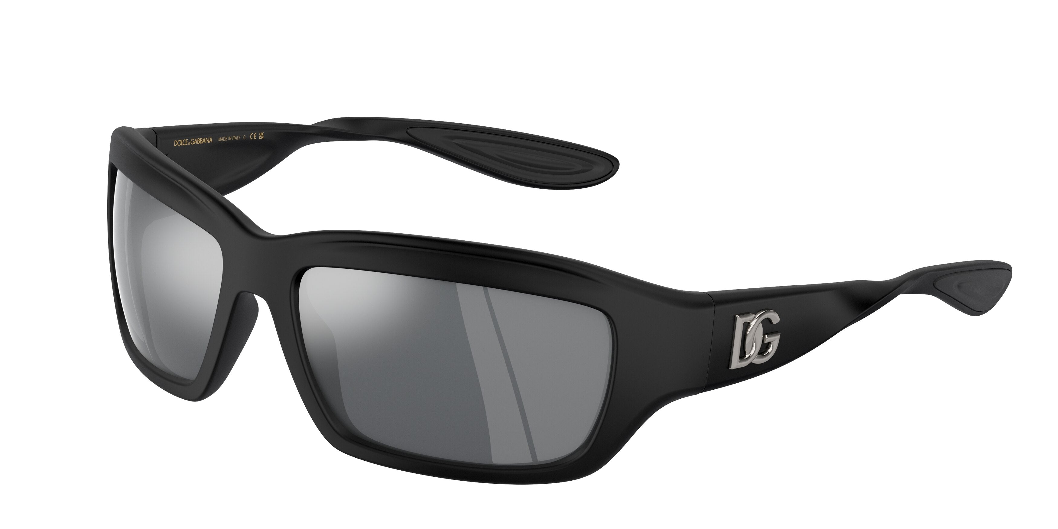 DOLCE & GABBANA DG6191 Rectangle Sunglasses  25256G-Matte Black 59-130-16 - Color Map Black