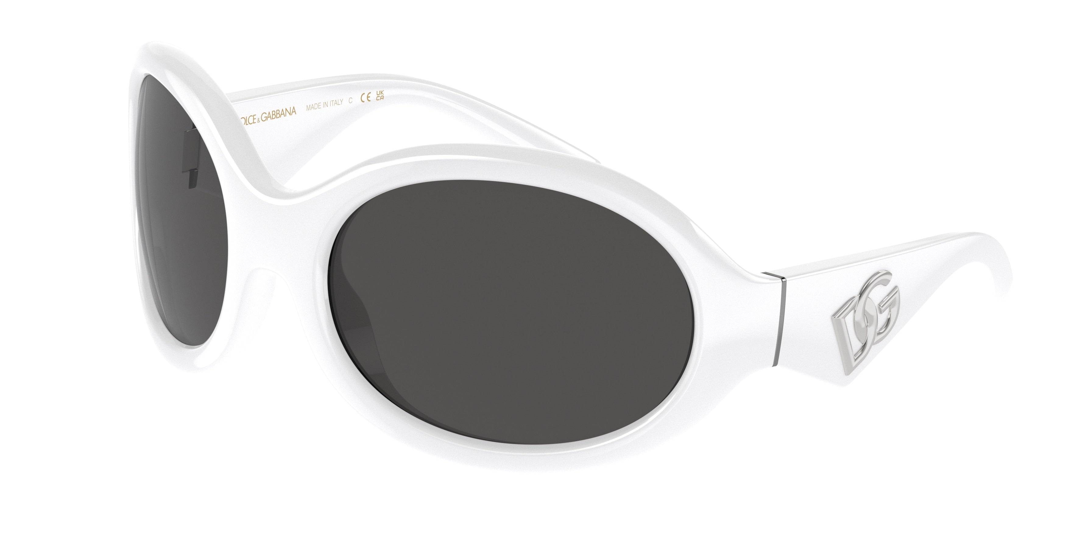 DOLCE & GABBANA DG6201 Oval Sunglasses  331287-White 67-115-21 - Color Map White