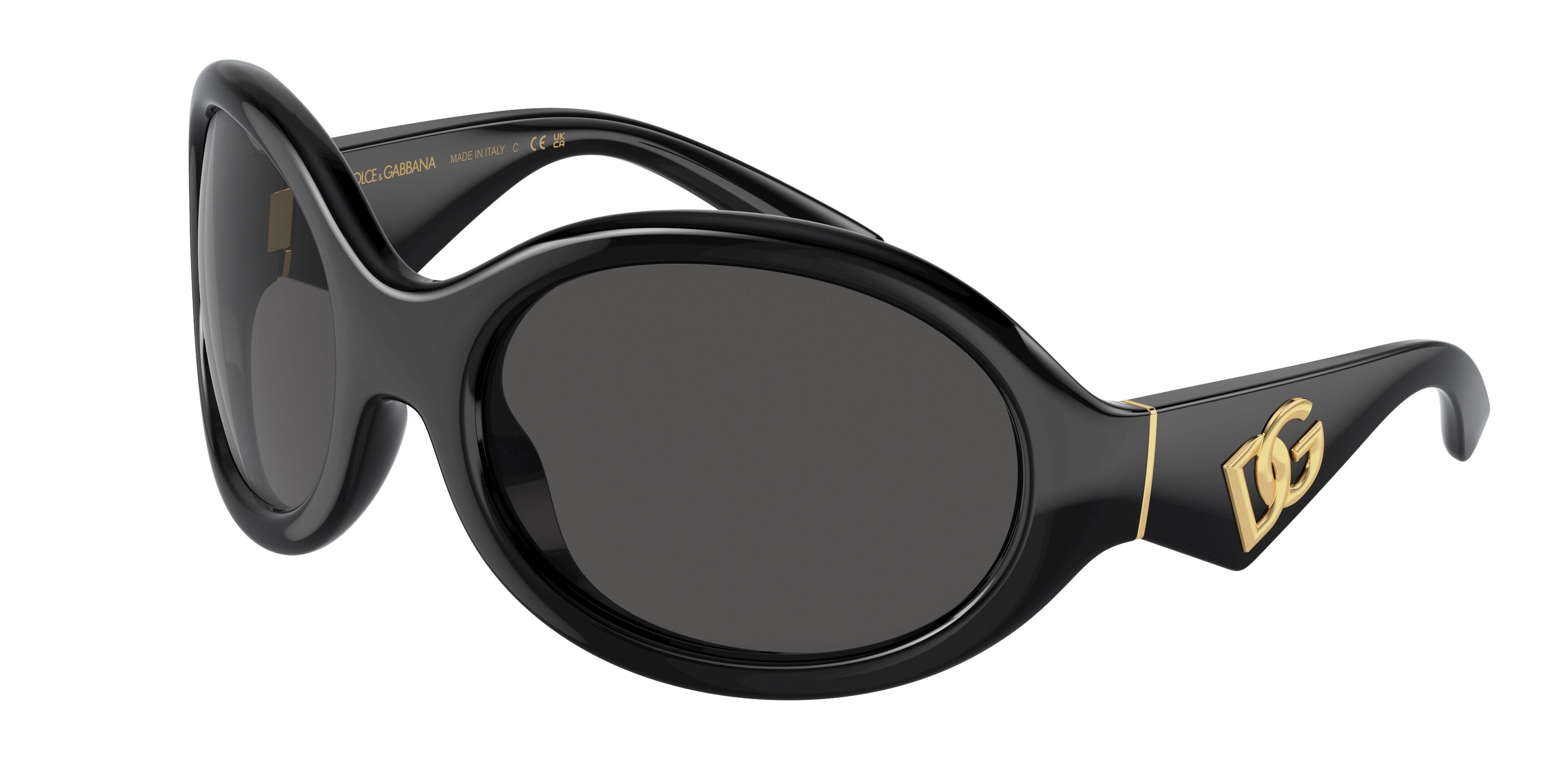 DOLCE & GABBANA DG6201 Oval Sunglasses  501/87-Black 67-115-21 - Color Map Black