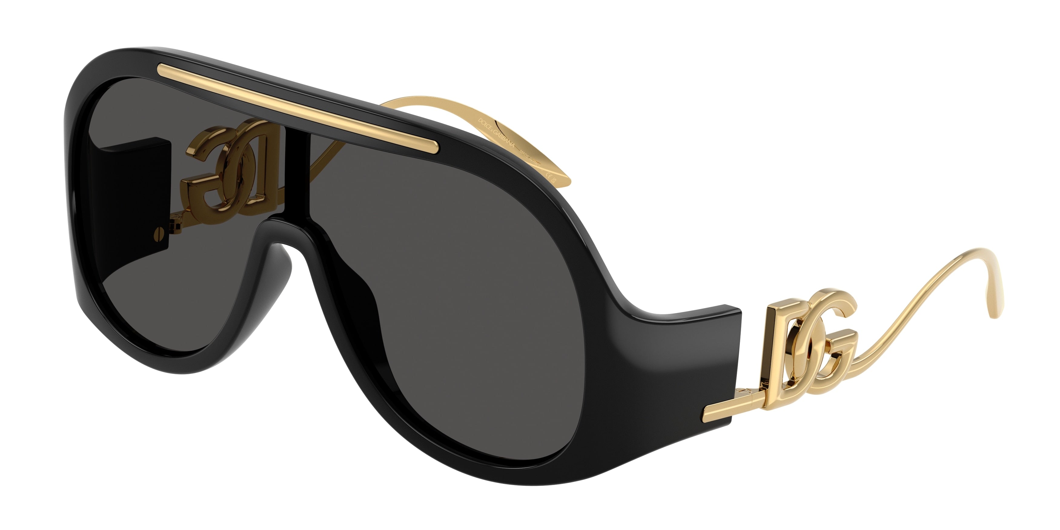 DOLCE & GABBANA DG6202 Pilot Sunglasses  501/87-Black 0-115-128 - Color Map Black