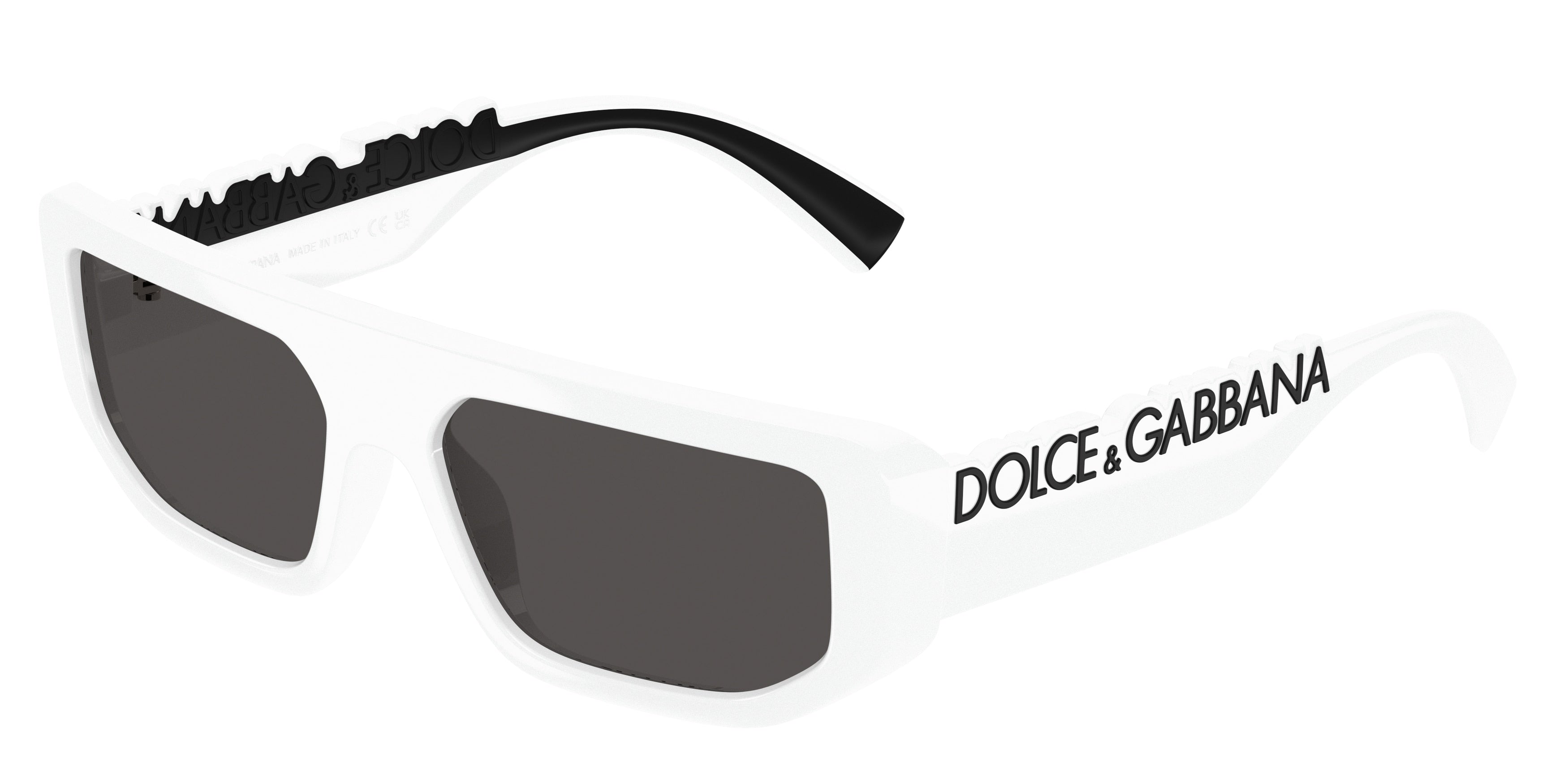 DOLCE & GABBANA DG6203 Rectangle Sunglasses  331287-White 56-145-16 - Color Map White