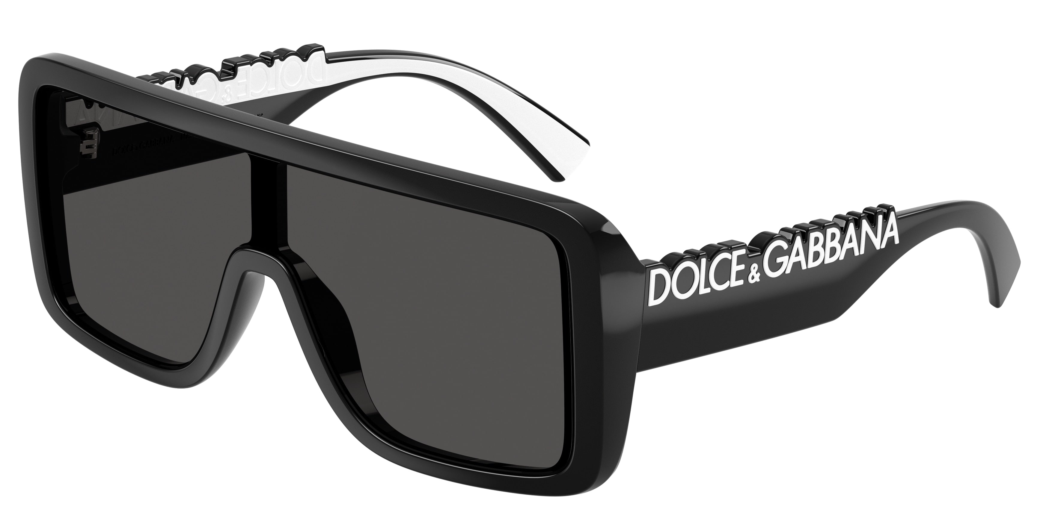 DOLCE & GABBANA DG6204 Rectangle Sunglasses  501/87-Black 0-145-134 - Color Map Black