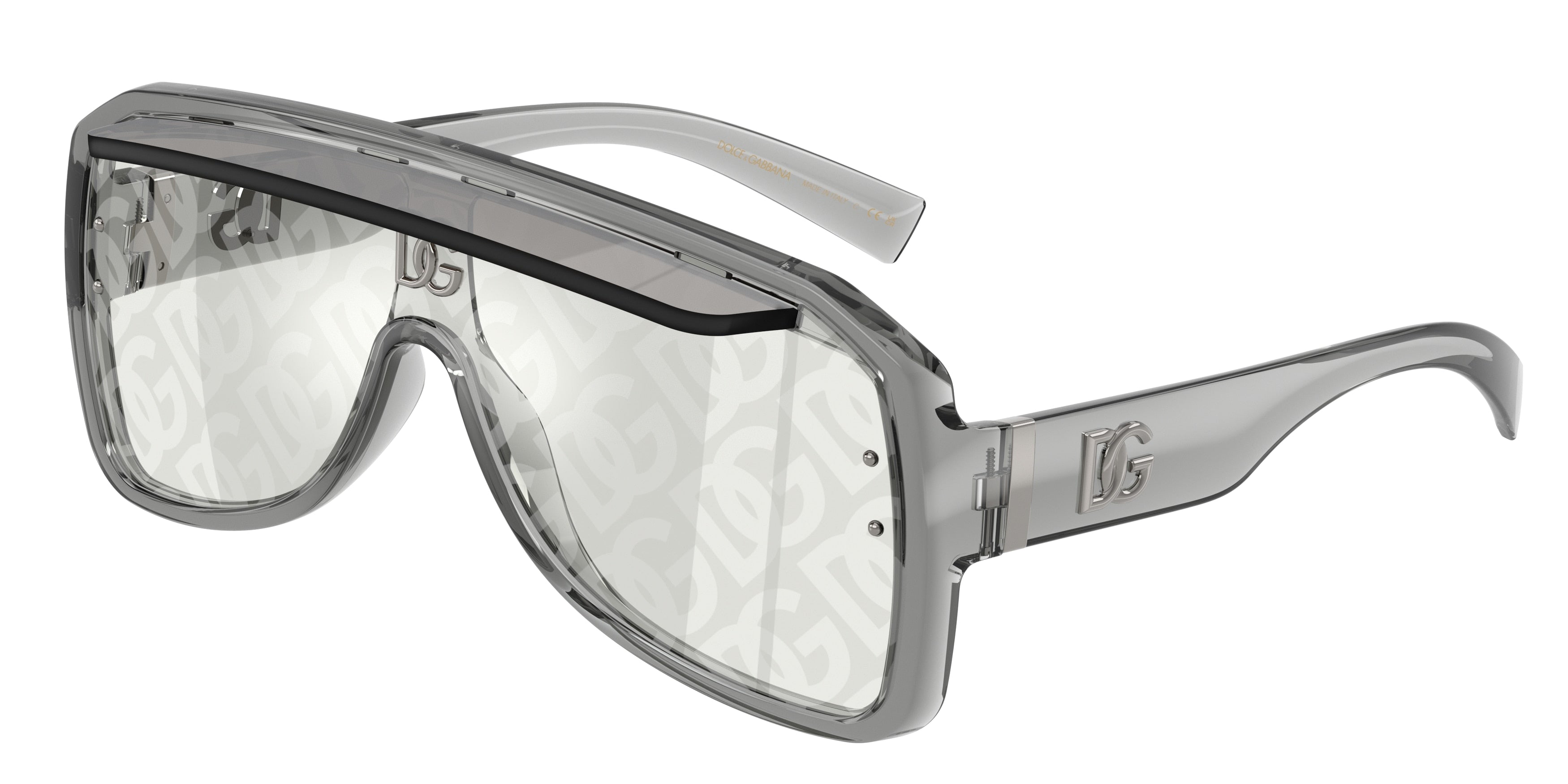 DOLCE & GABBANA DG6205 Pilot Sunglasses  3160AL-Transparent Grey 0-145-137 - Color Map Grey
