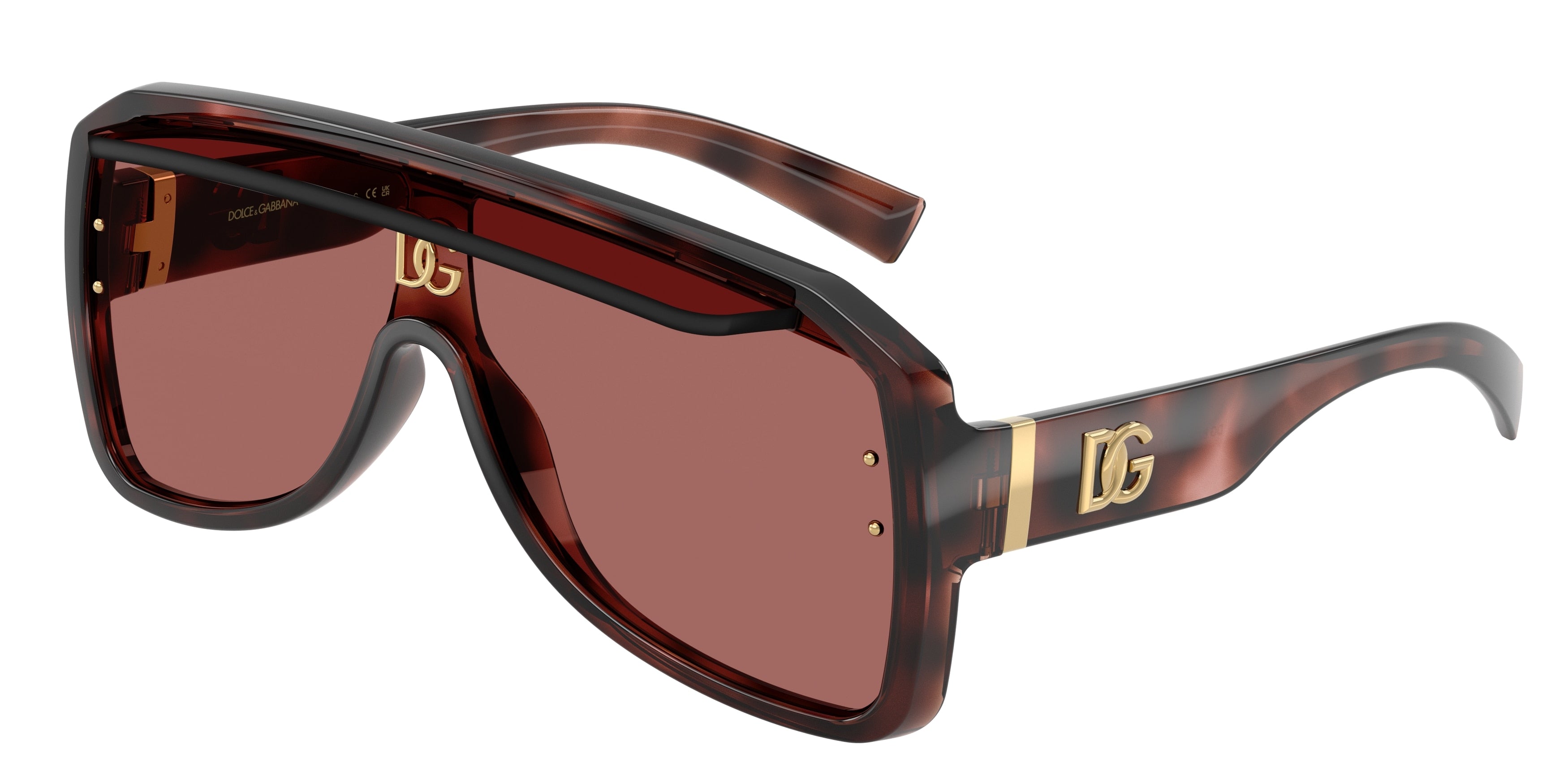 DOLCE & GABBANA DG6205 Pilot Sunglasses  347669-Pink Havana 0-145-137 - Color Map Tortoise