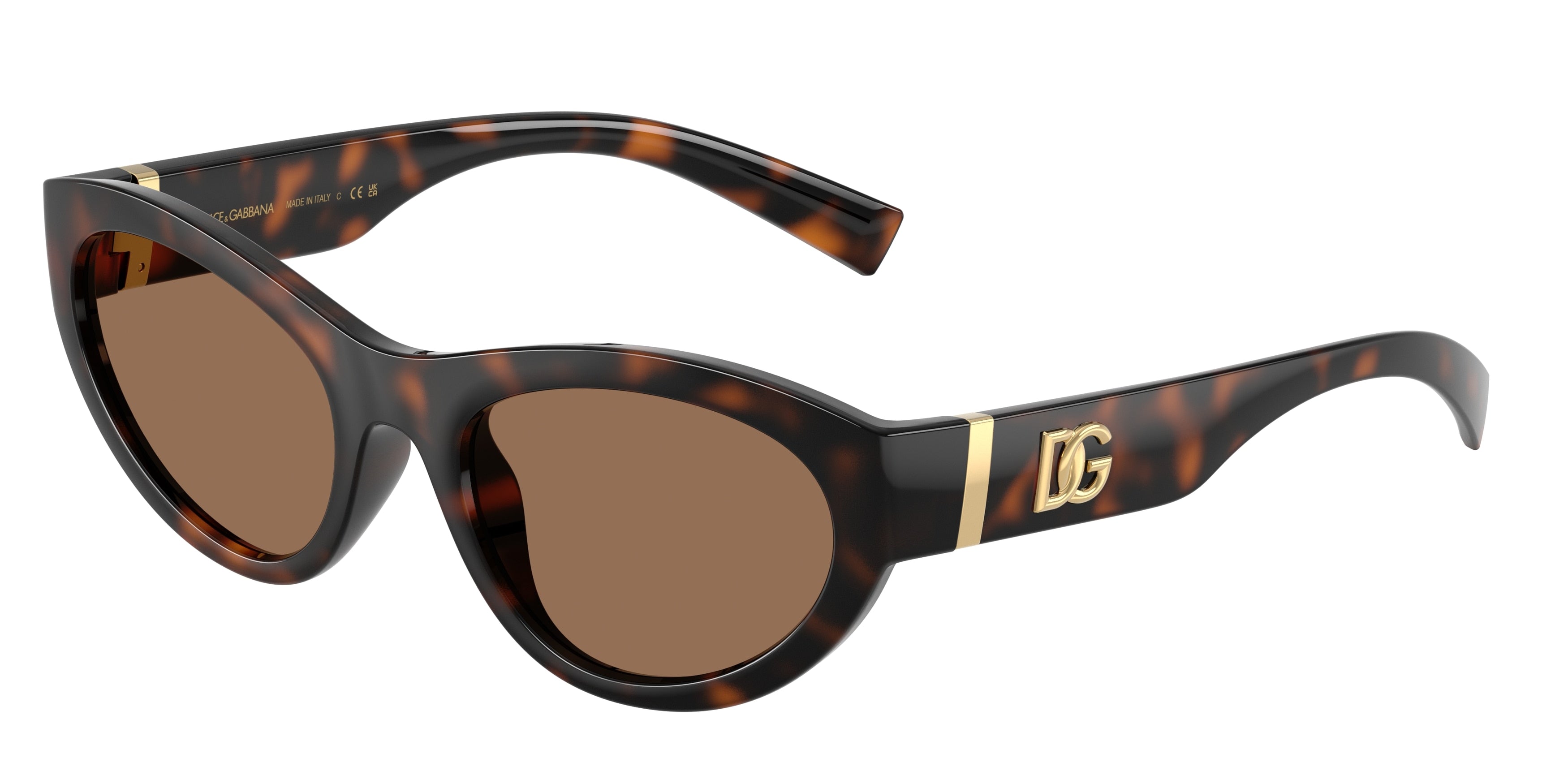 DOLCE & GABBANA DG6207 Cat Eye Sunglasses  502/73-Havana 54-145-20 - Color Map Tortoise
