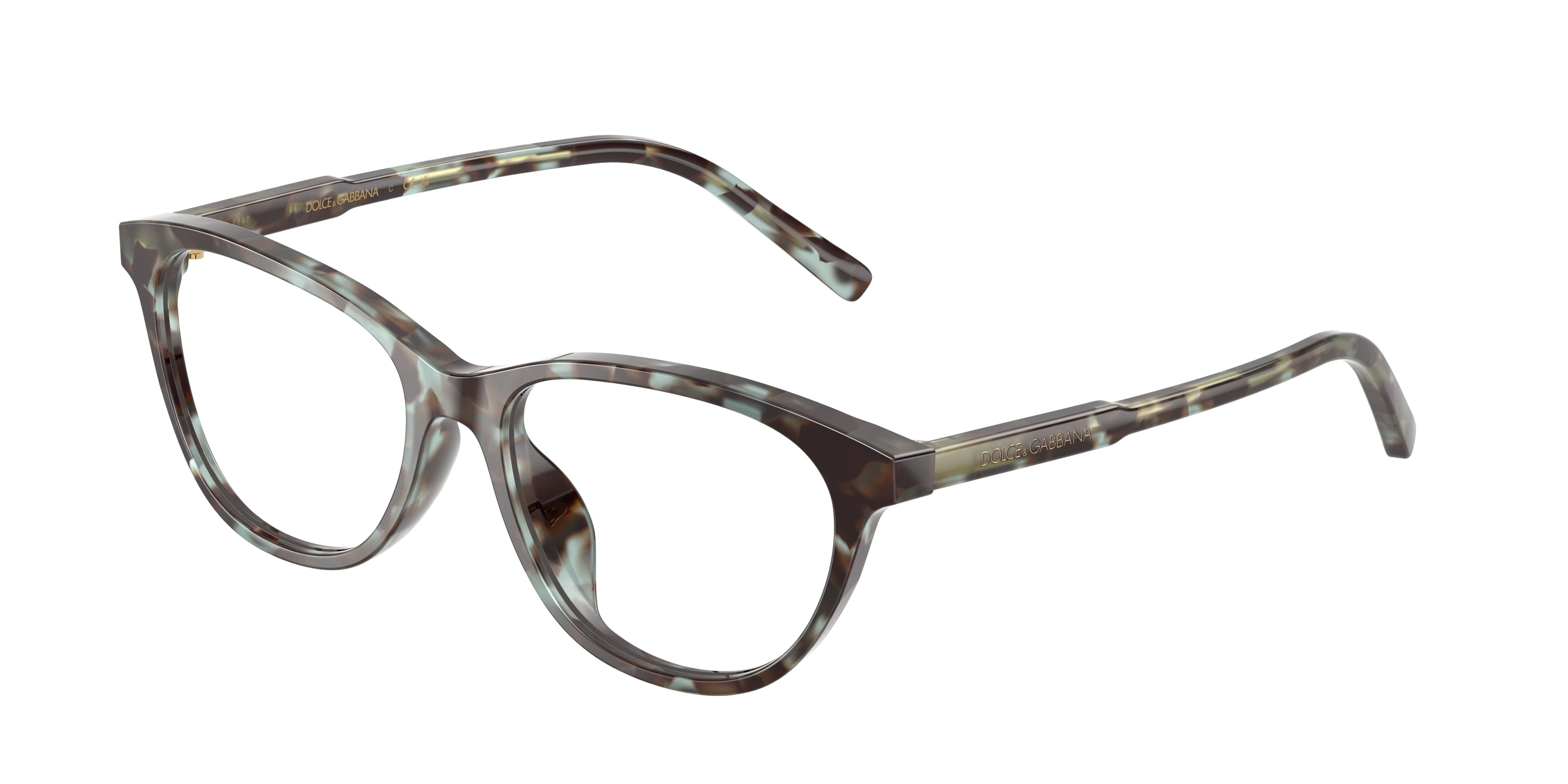Dolce & Gabbana Kids DX3002 Cat Eye Eyeglasses  3443-Blue Havana 50-130-15 - Color Map Blue
