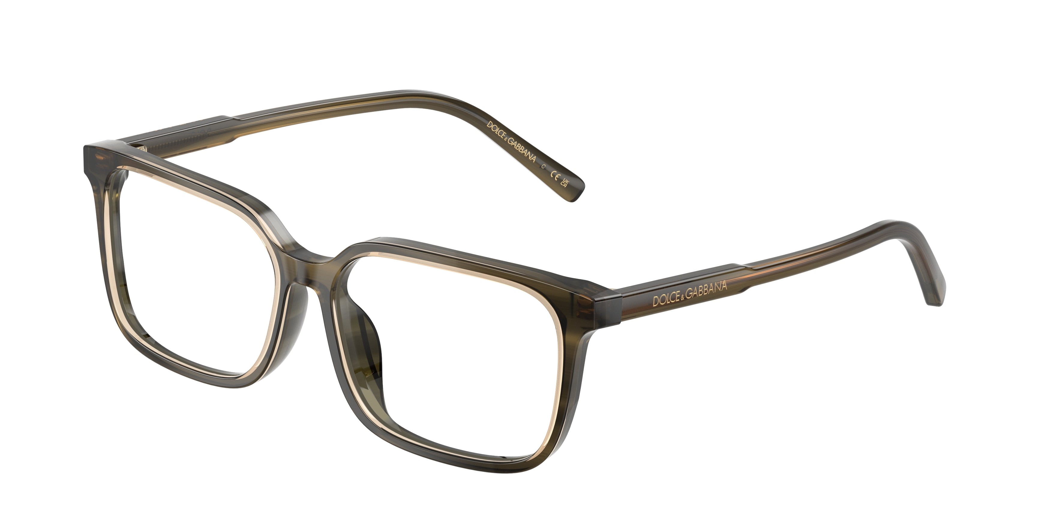 Dolce & Gabbana Kids DX3003 Square Eyeglasses  3480-Transparent Green/Striped Green 51-130-13 - Color Map Green