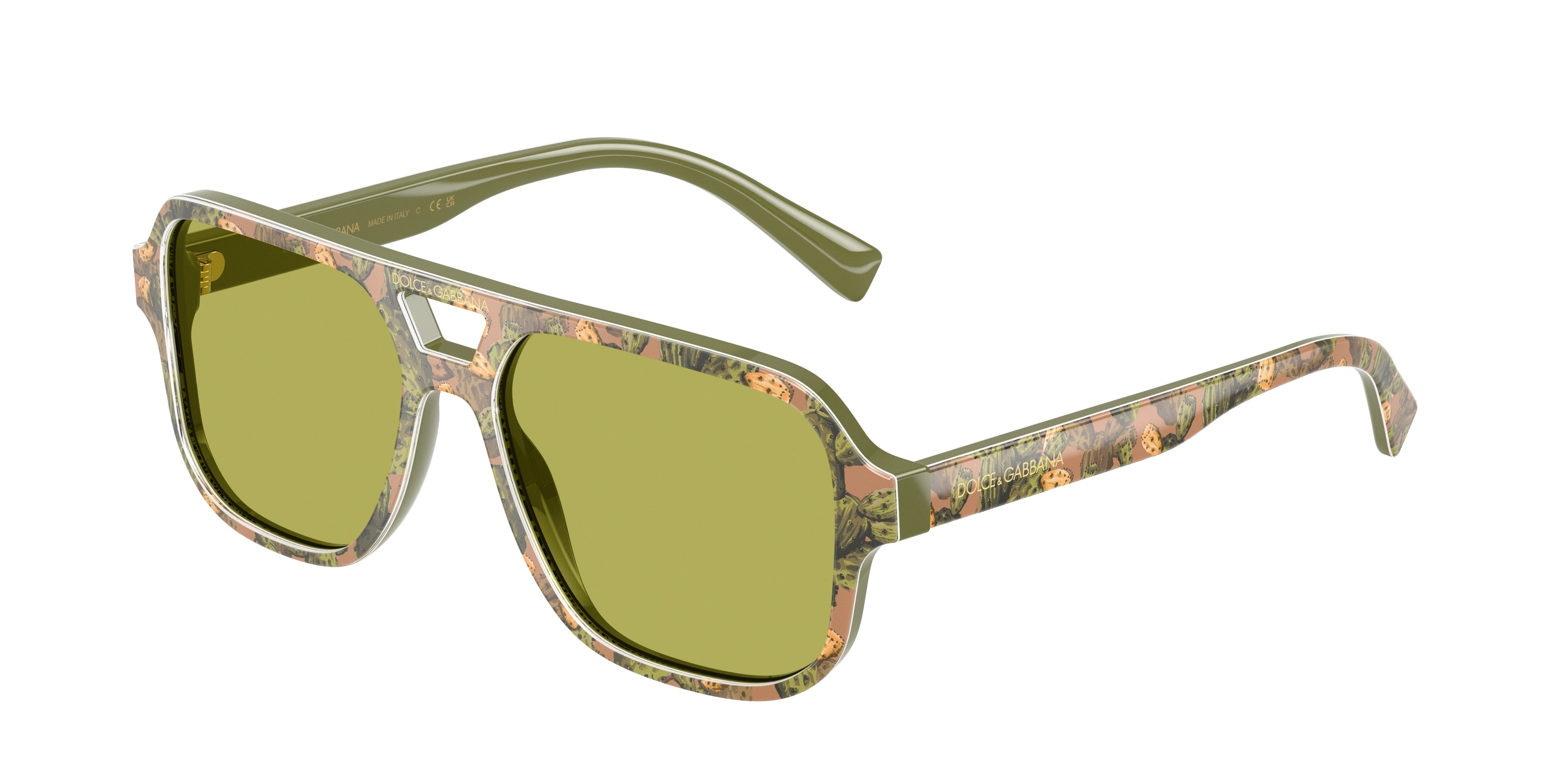 Dolce & Gabbana Kids DX4003 Pilot Sunglasses  3488/2-Print Green Figs 50-130-14 - Color Map Multicolor