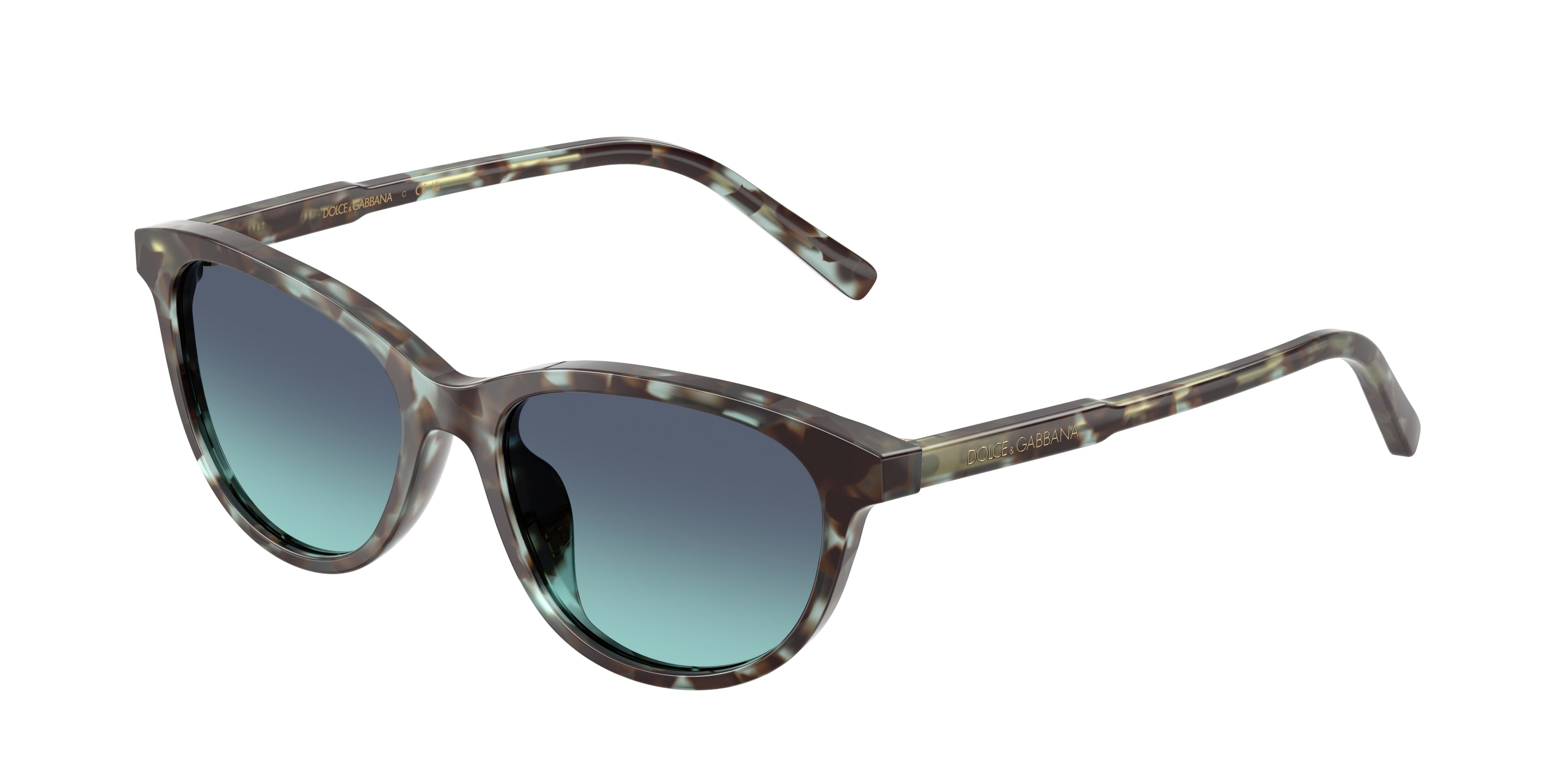 Dolce & Gabbana Kids DX4010 Cat Eye Sunglasses  34434S-Blue Havana 48-130-15 - Color Map Blue