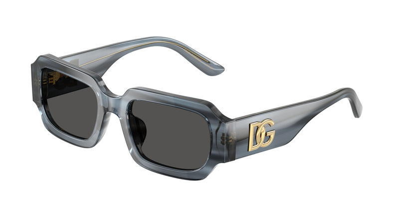 Dolce & Gabbana Kids DX4011 Square Sunglasses  348287-Transparent Blue/Striped Blue 48-130-18 - Color Map Blue