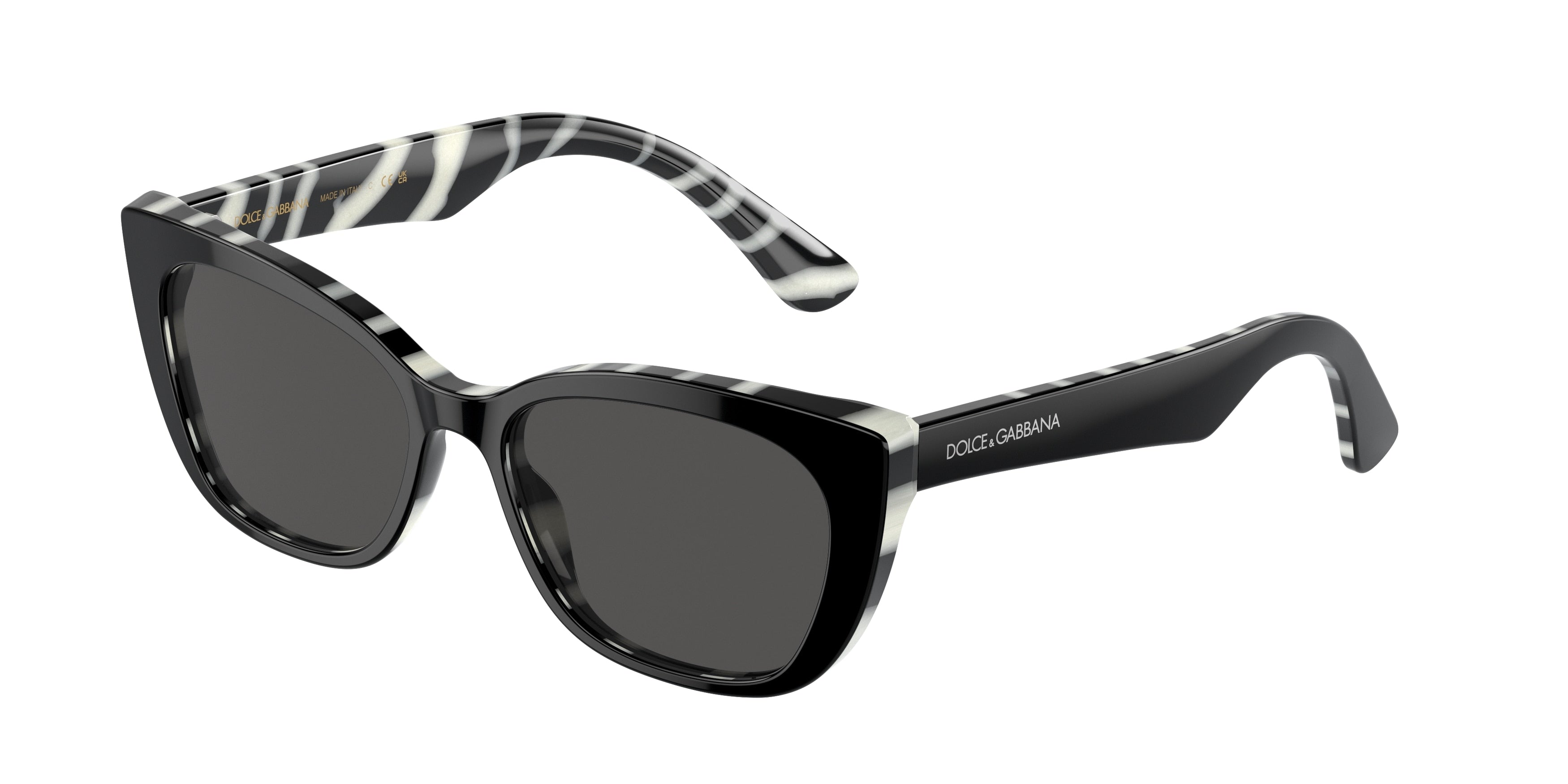 Dolce & Gabbana Kids DX4427 Cat Eye Sunglasses  337287-Black On Zebra 49-130-15 - Color Map Black