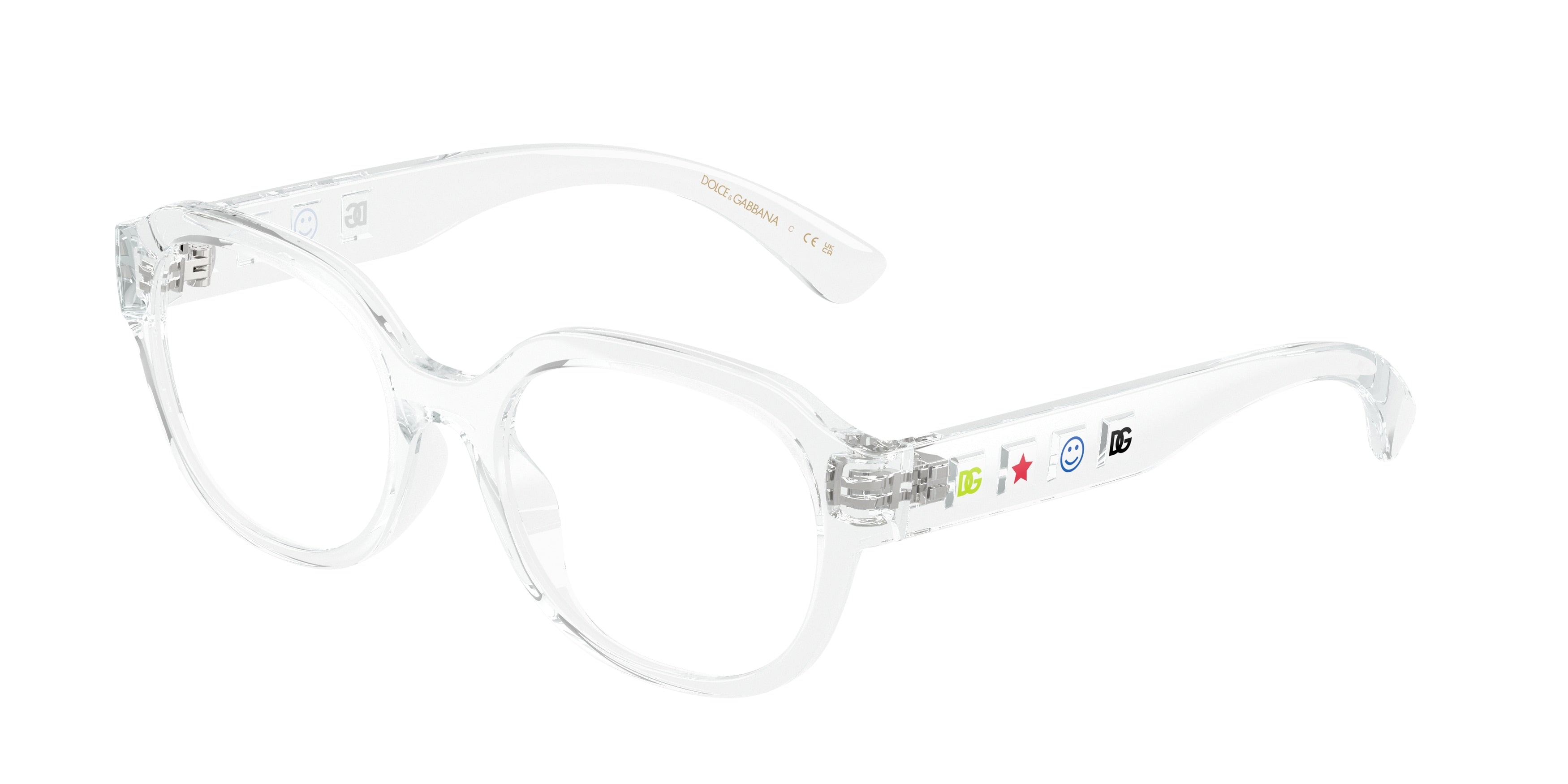 Dolce & Gabbana Kids DX5004U Round Eyeglasses  3133-Crystal 48-130-17 - Color Map Transparent