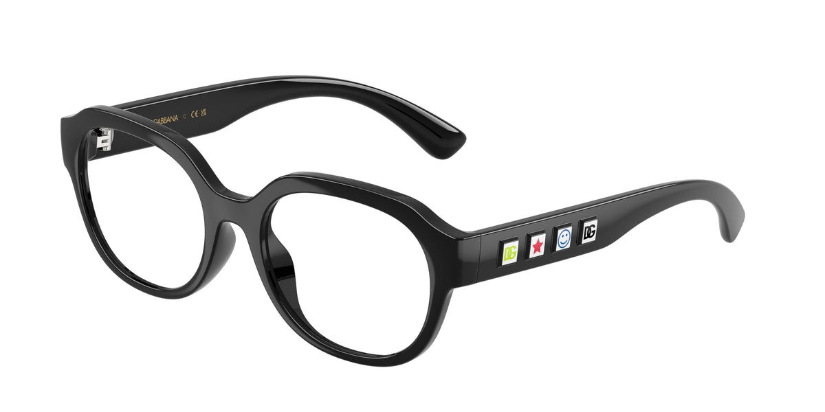Dolce & Gabbana Kids DX5004U Round Eyeglasses  501-Black 48-130-17 - Color Map Black