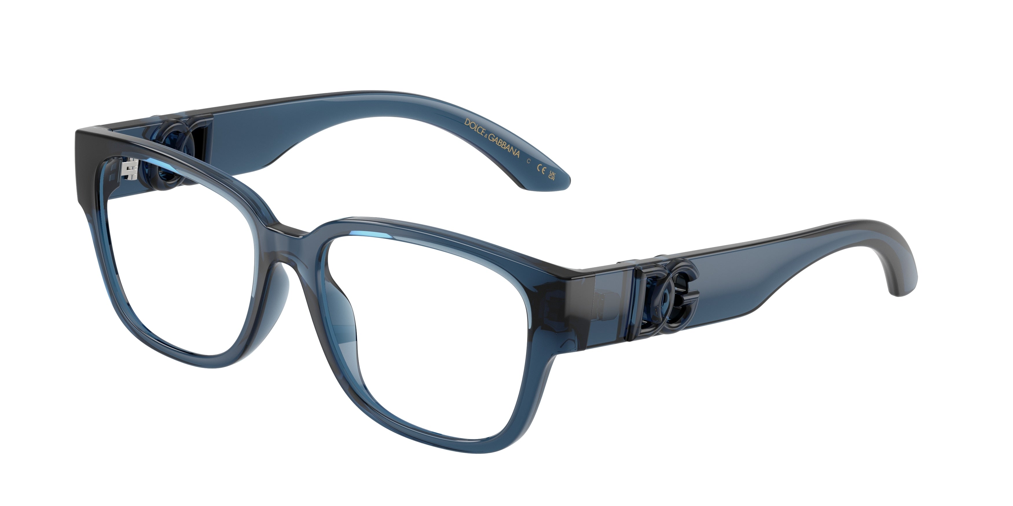 Dolce & Gabbana Kids DX5006 Square Eyeglasses  3009-Transparent Blue 49-130-15 - Color Map Blue