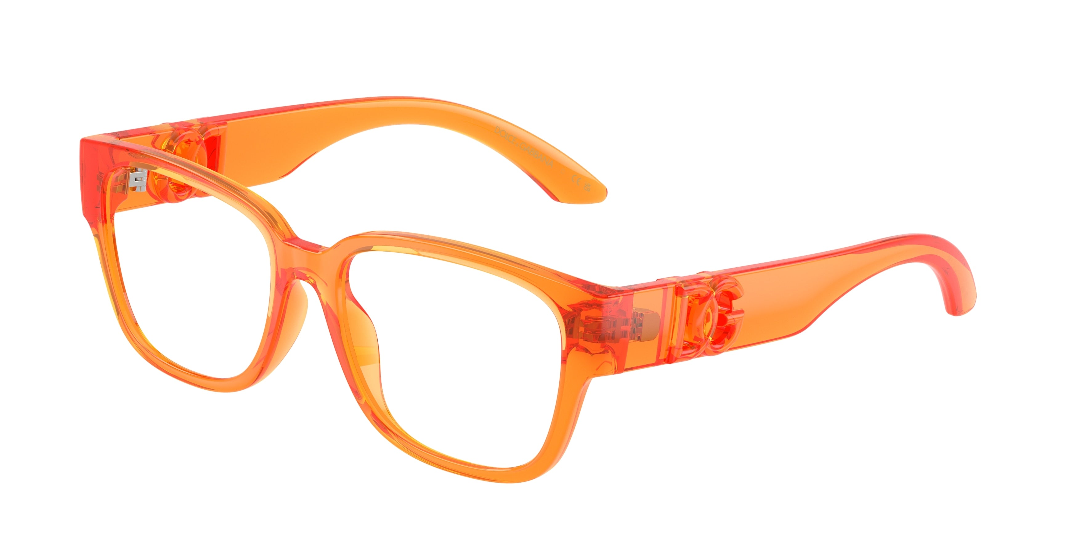 Dolce & Gabbana Kids DX5006 Square Eyeglasses  3388-Transparent Orange 49-130-15 - Color Map Orange