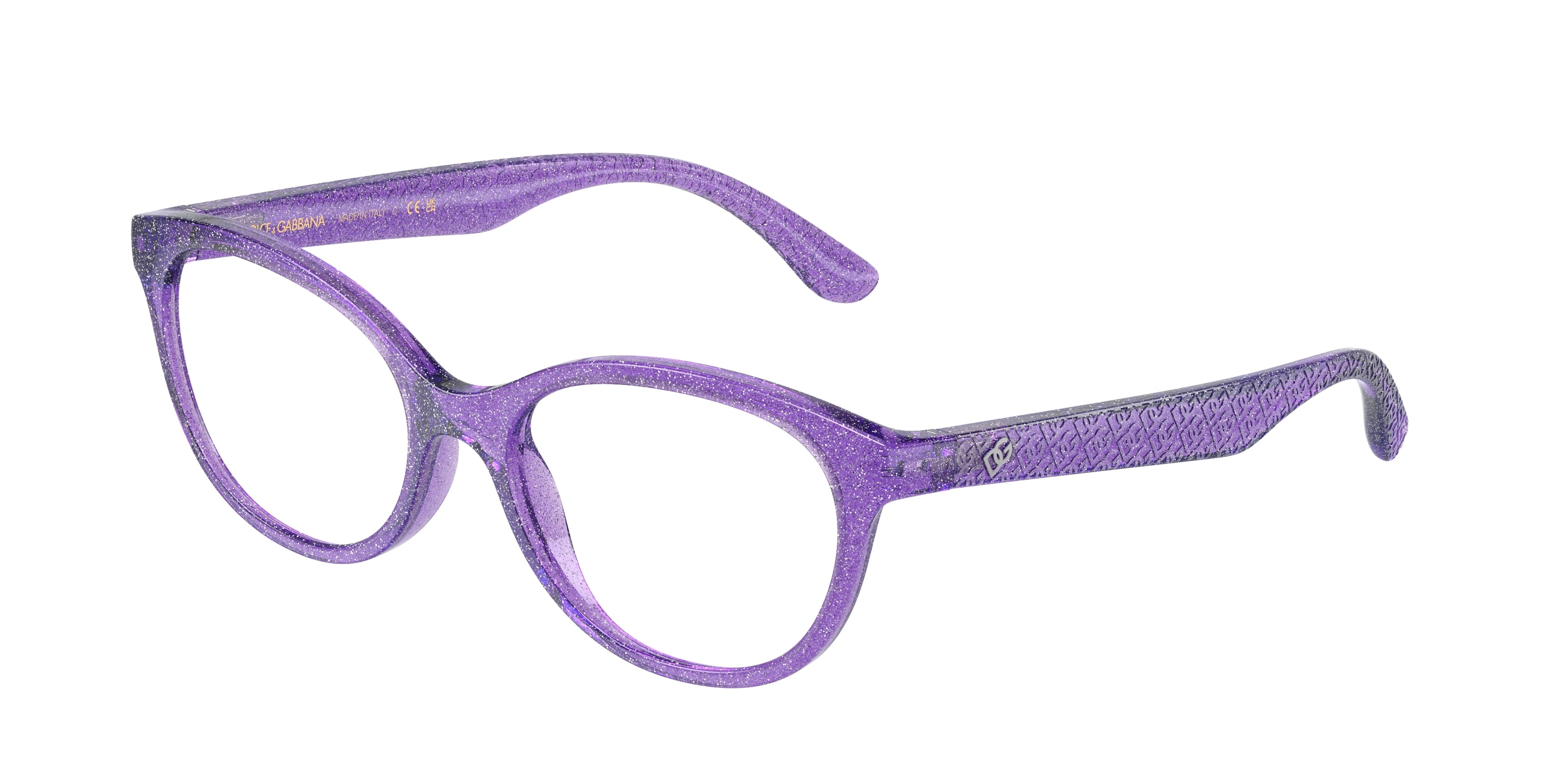 Dolce & Gabbana Kids DX5096 Butterfly Eyeglasses  3353-Violet Glitter 49-130-16 - Color Map Violet