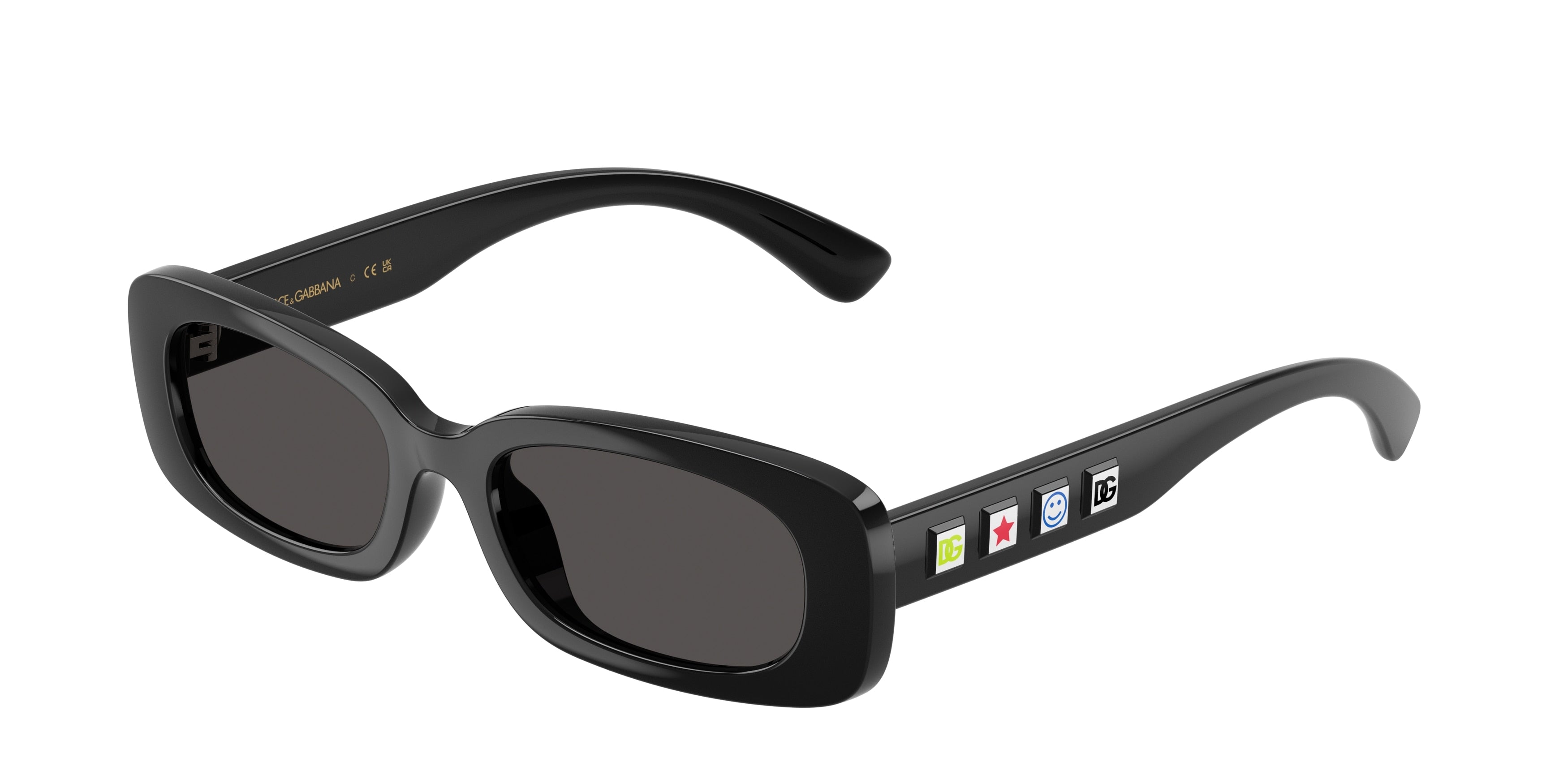 Dolce & Gabbana Kids DX6006U Rectangle Sunglasses  501/87-Black 46-130-16 - Color Map Black