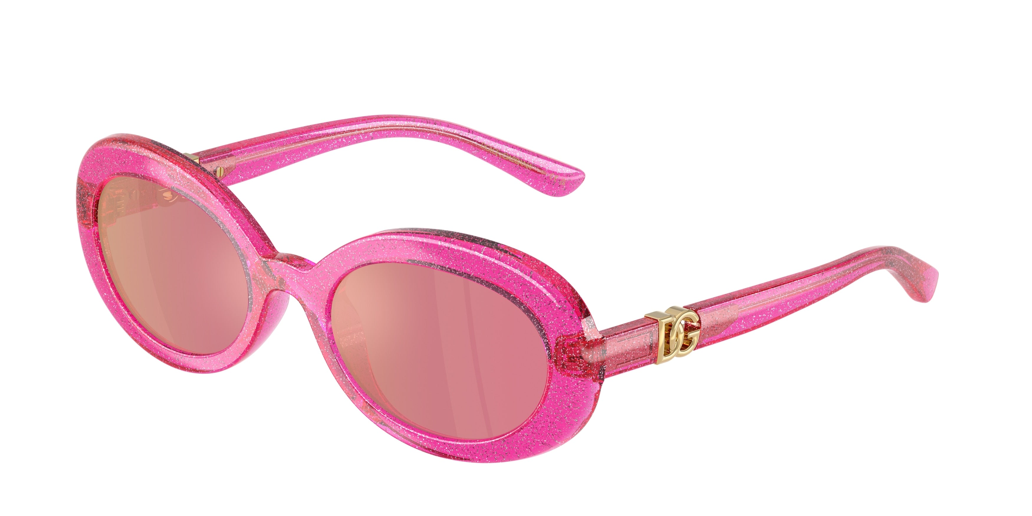 Dolce & Gabbana Kids DX6007U Oval Sunglasses  3351/Z-Glitter Pink 49-130-19 - Color Map Pink