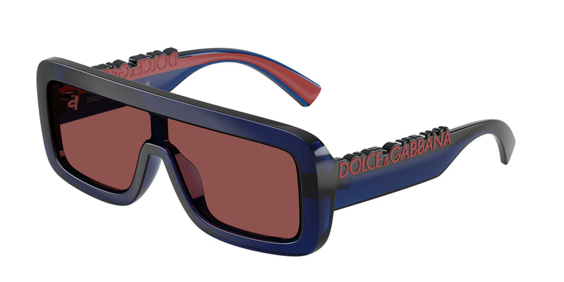 Dolce & Gabbana Kids DX6013 Rectangle Sunglasses  300975-Transparent Dark Blue 18-130-118 - Color Map Blue