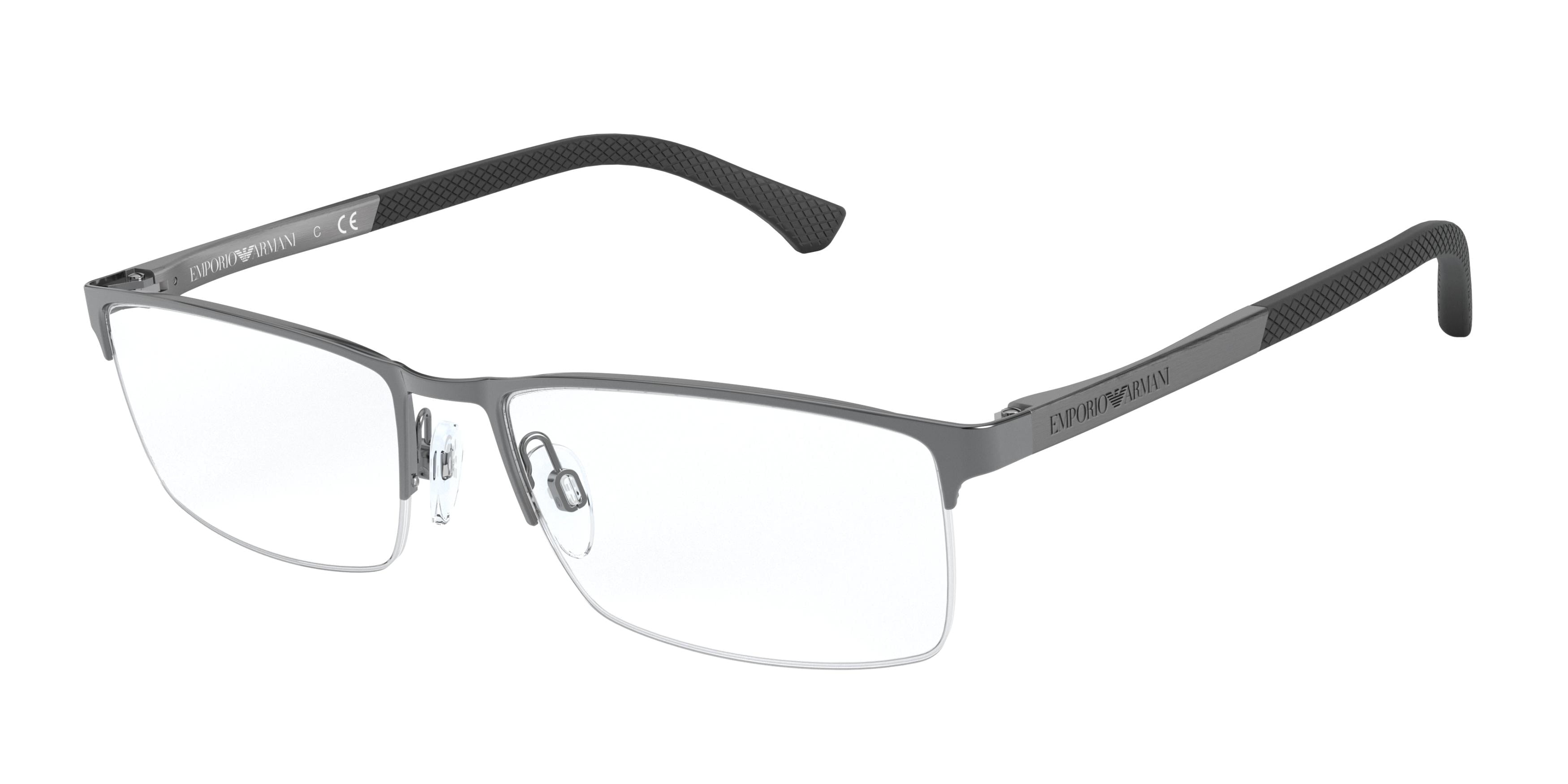 Emporio Armani EA1041 Rectangle Eyeglasses  3003-Matte Gunmetal 55-140-17 - Color Map Grey