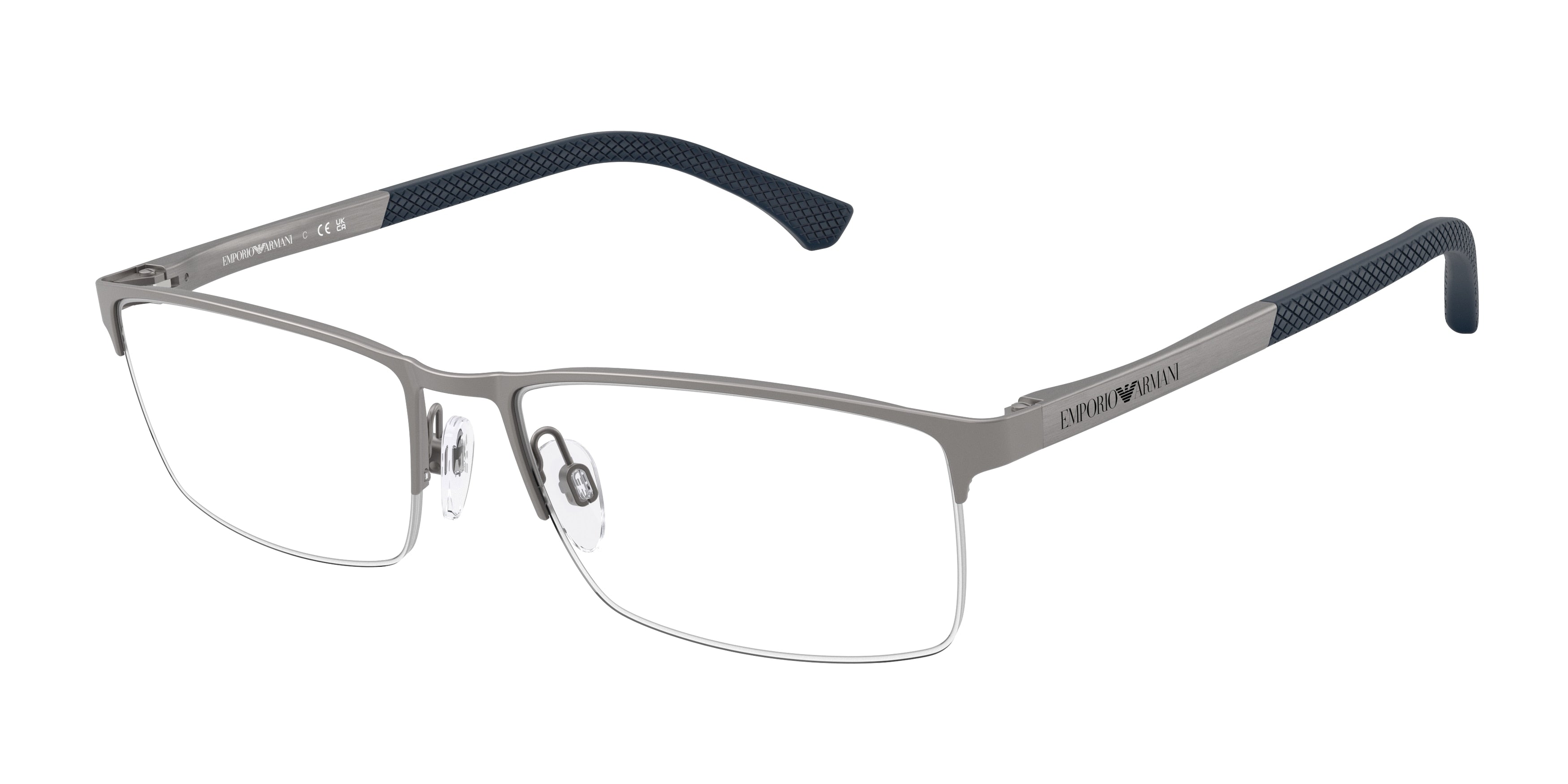 Emporio Armani EA1041 Rectangle Eyeglasses  3009-Matte Gunmetal 55-140-17 - Color Map Grey