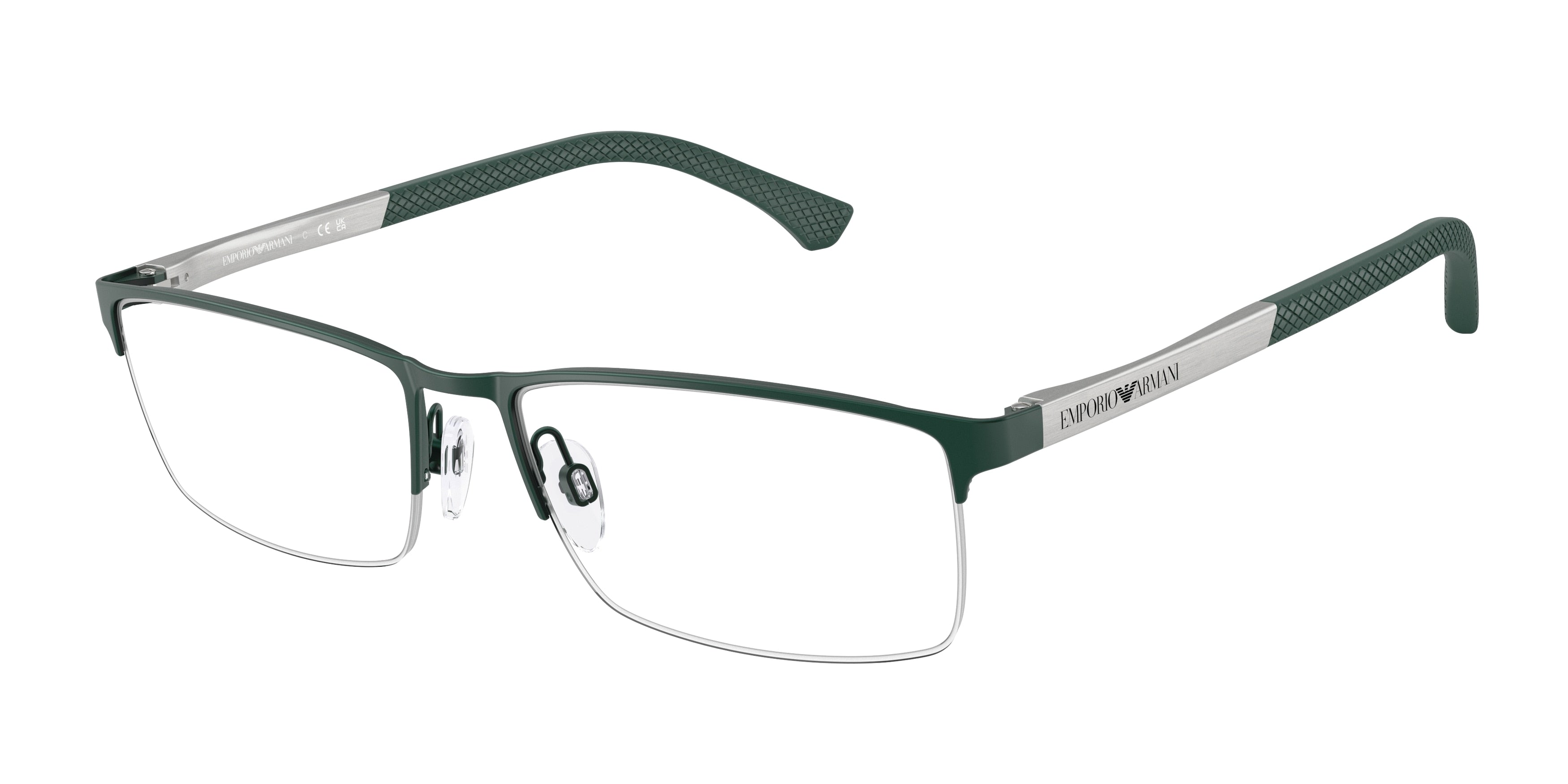 Emporio Armani EA1041 Rectangle Eyeglasses  3017-Matte Green 57-140-17 - Color Map Green