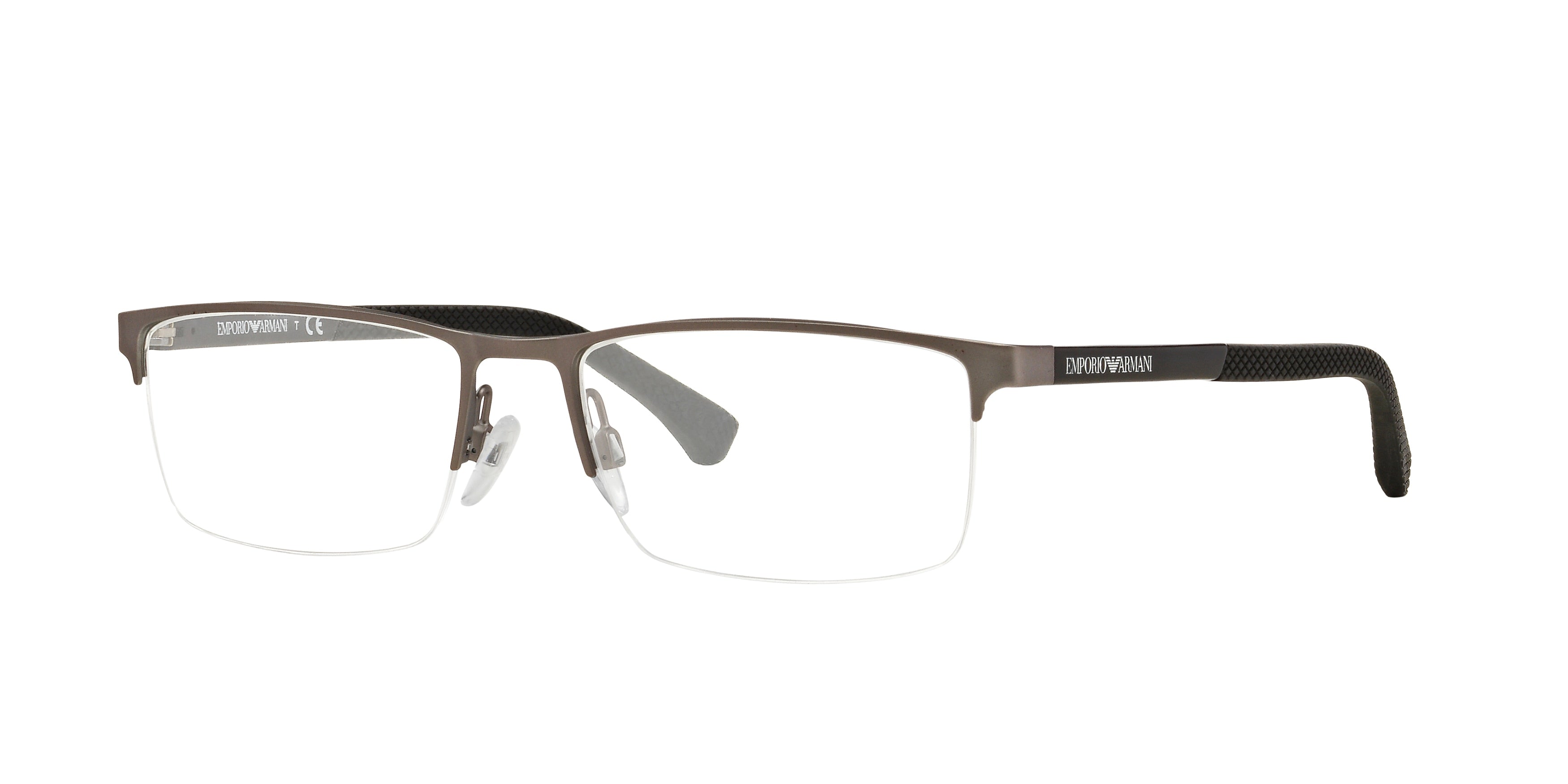 Emporio Armani EA1041 Rectangle Eyeglasses  3130-Rubber Gunmetal 55-140-17 - Color Map Grey