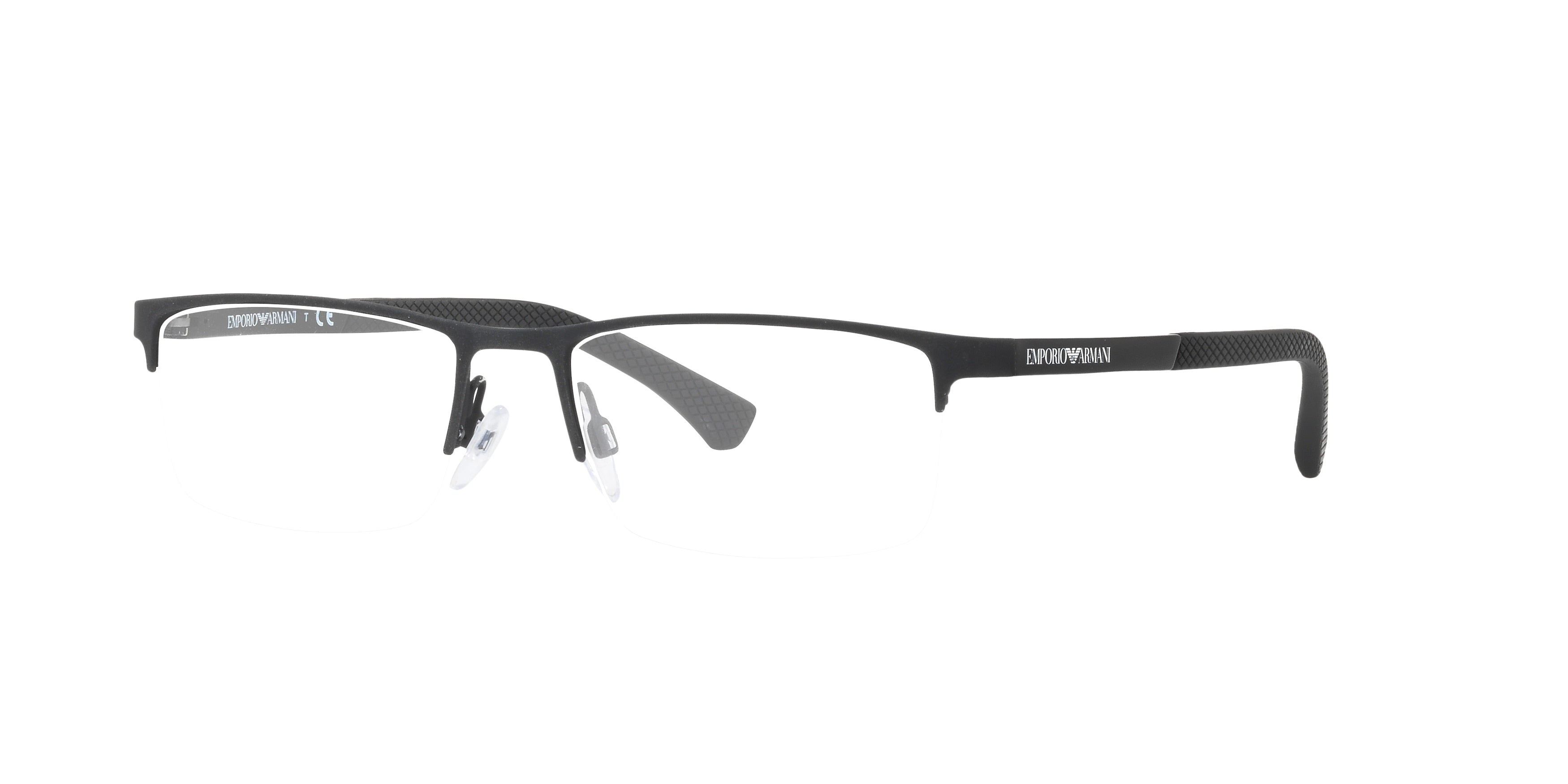 Emporio Armani EA1041 Rectangle Eyeglasses  3175-Rubber Black 55-140-17 - Color Map Black