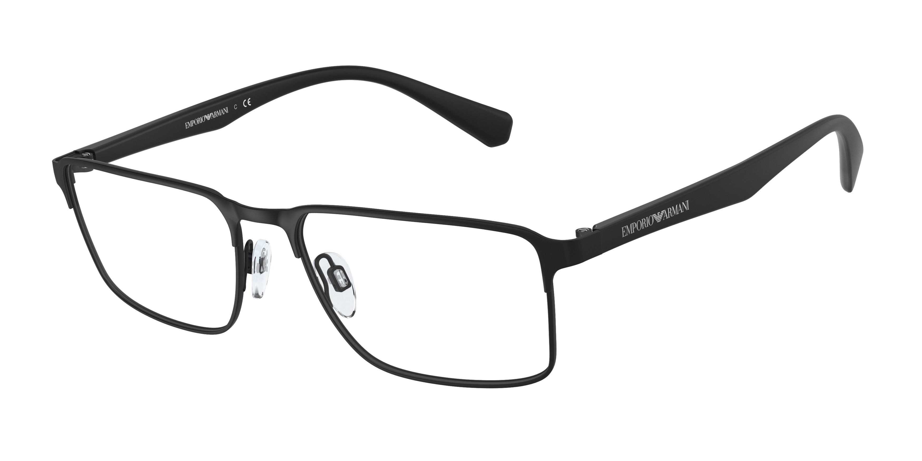 Emporio Armani EA1046 Rectangle Eyeglasses  3051-Matte Black 53-140-17 - Color Map Black