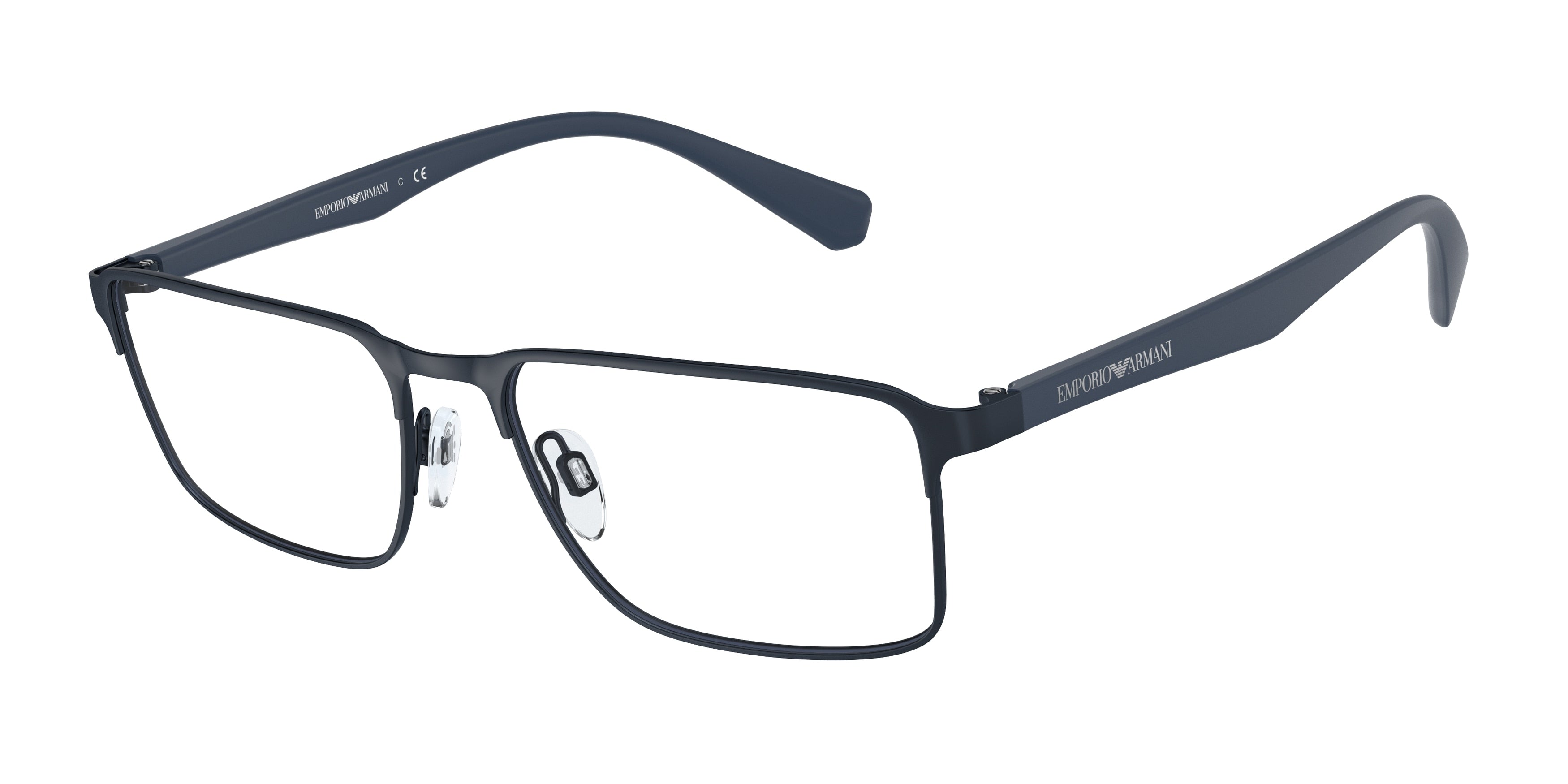 Emporio Armani EA1046 Rectangle Eyeglasses  3100-Matte Blue 55-145-17 - Color Map Blue
