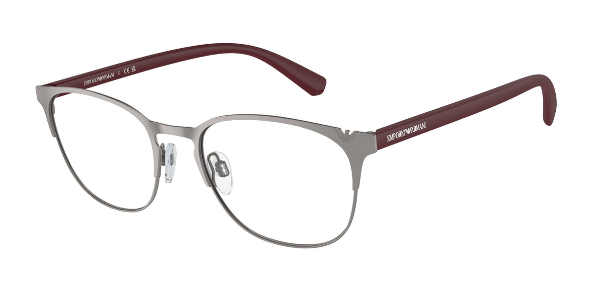 Emporio Armani EA1059 Oval Eyeglasses  3379-Matte Gunmetal 51-140-19 - Color Map Grey