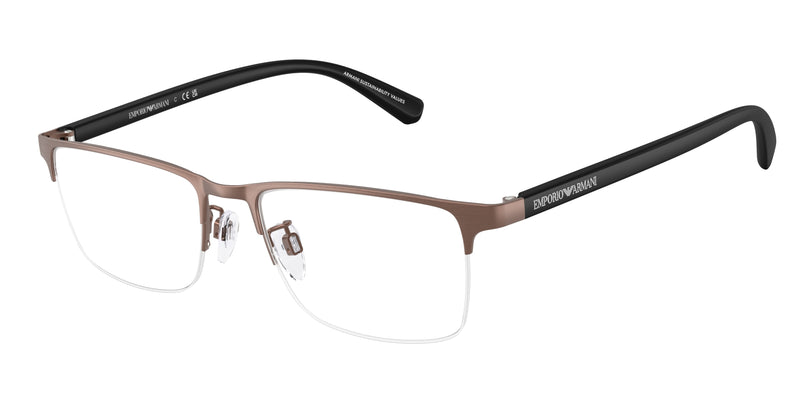 Emporio Armani EA1085D Pillow Eyeglasses  3039-Matte Brushed Bronze 54-145-18 - Color Map Copper