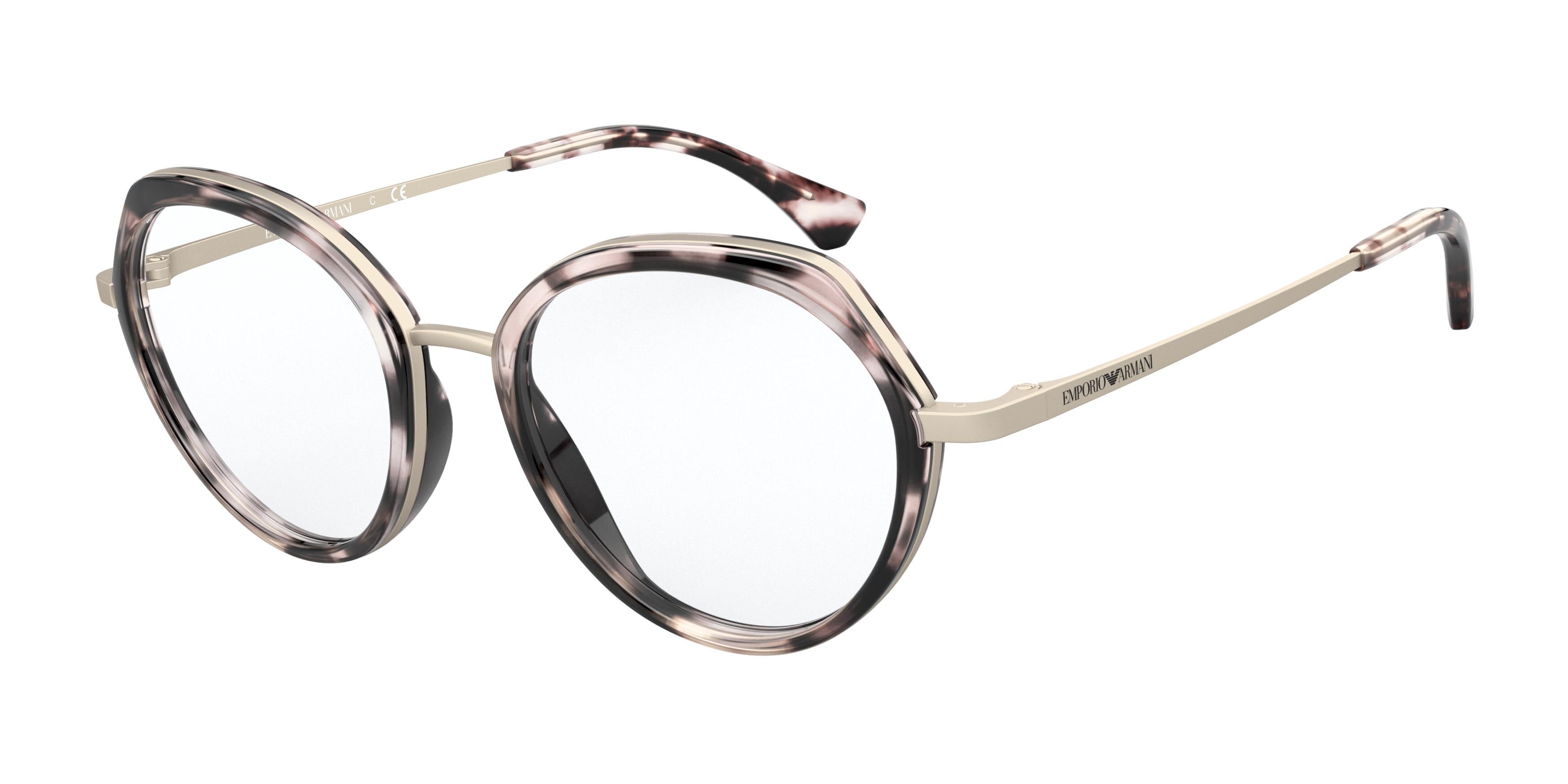 Emporio Armani EA1108 Irregular Eyeglasses  3311-Matte Pale Gold & Pink Havana 51-140-19 - Color Map Gold