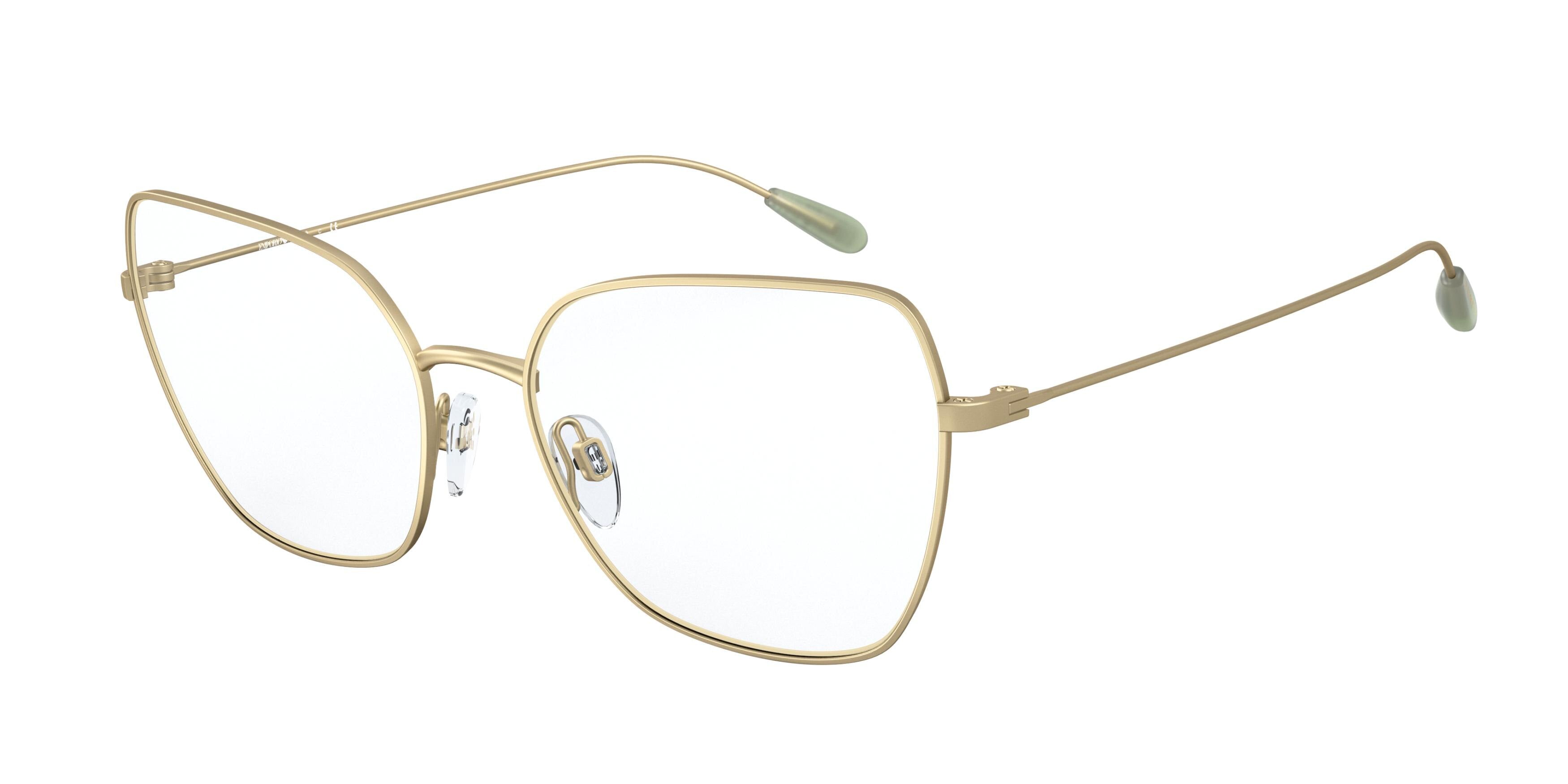 Emporio Armani EA1111 Butterfly Eyeglasses  3002-Matte Pale Gold 54-140-17 - Color Map Gold