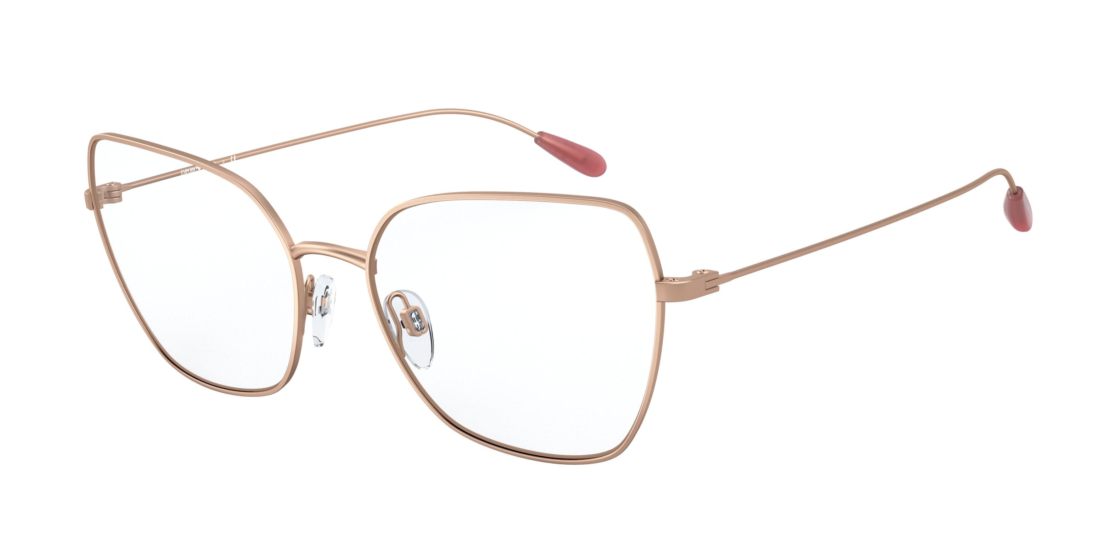 Emporio Armani EA1111 Butterfly Eyeglasses  3004-Matte Rose Gold 54-140-17 - Color Map Gold