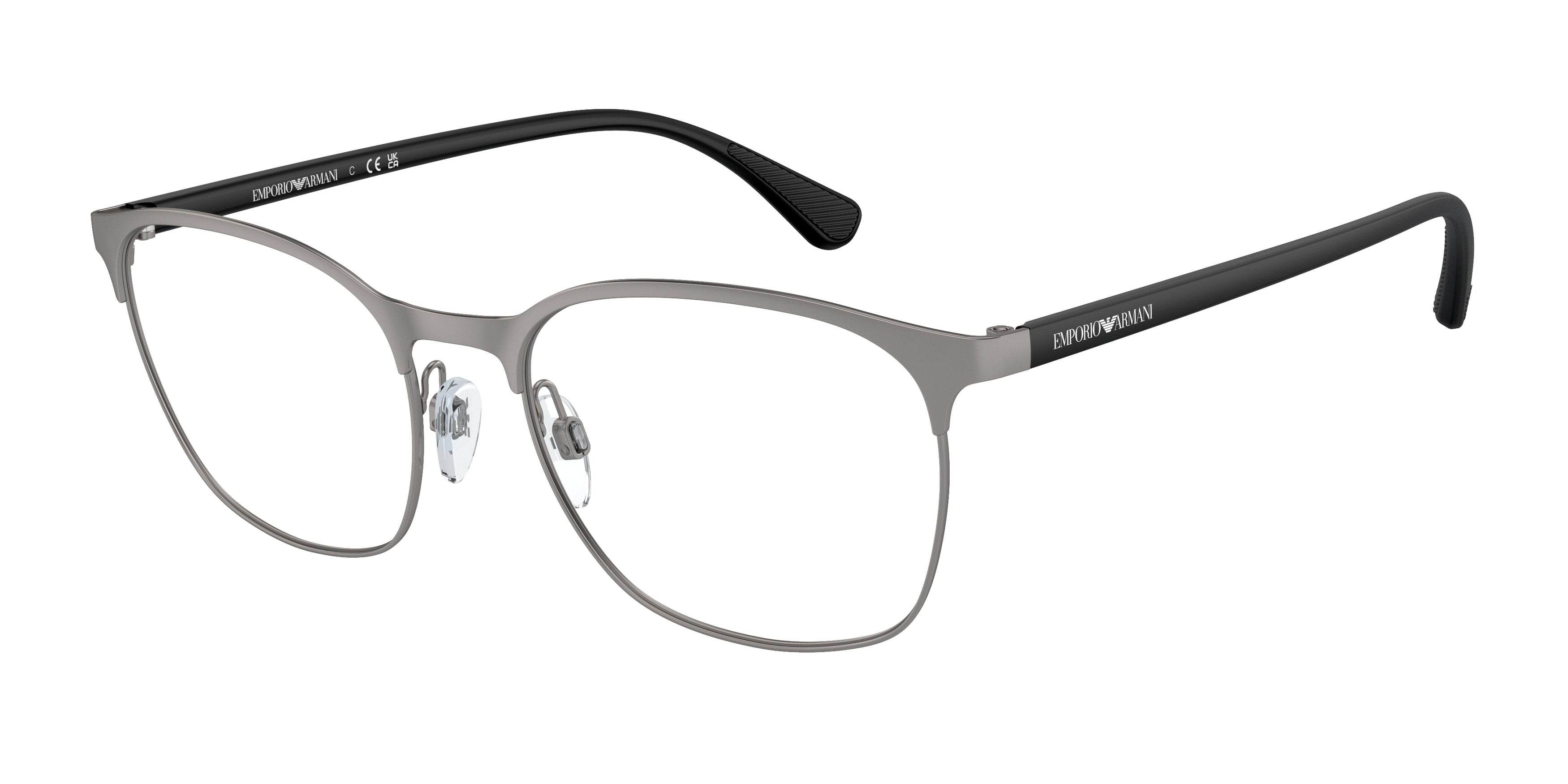 Emporio Armani EA1114 Oval Eyeglasses  3032-Matte Gunmetal 54-145-19 - Color Map Grey