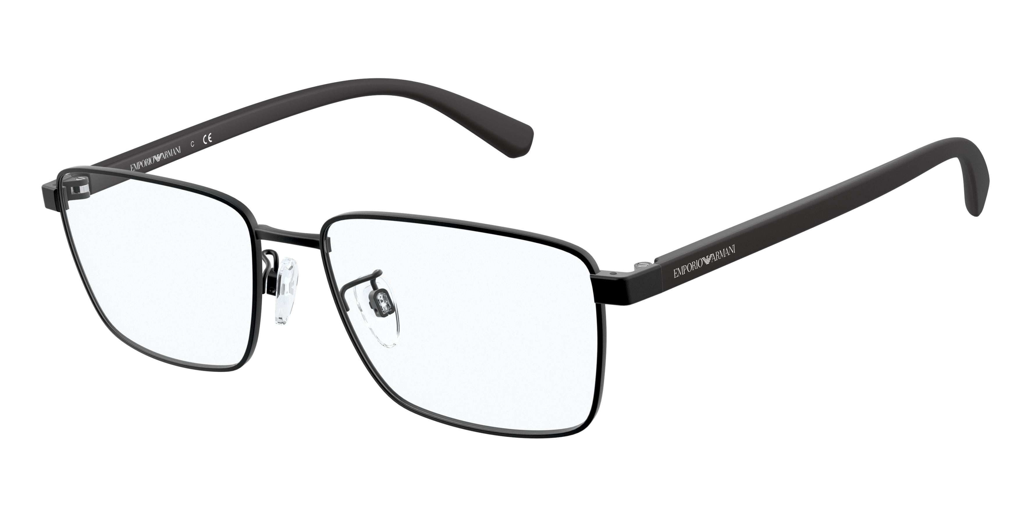 Emporio Armani EA1115D Rectangle Eyeglasses  3001-Matte Black 56-145-17 - Color Map Black