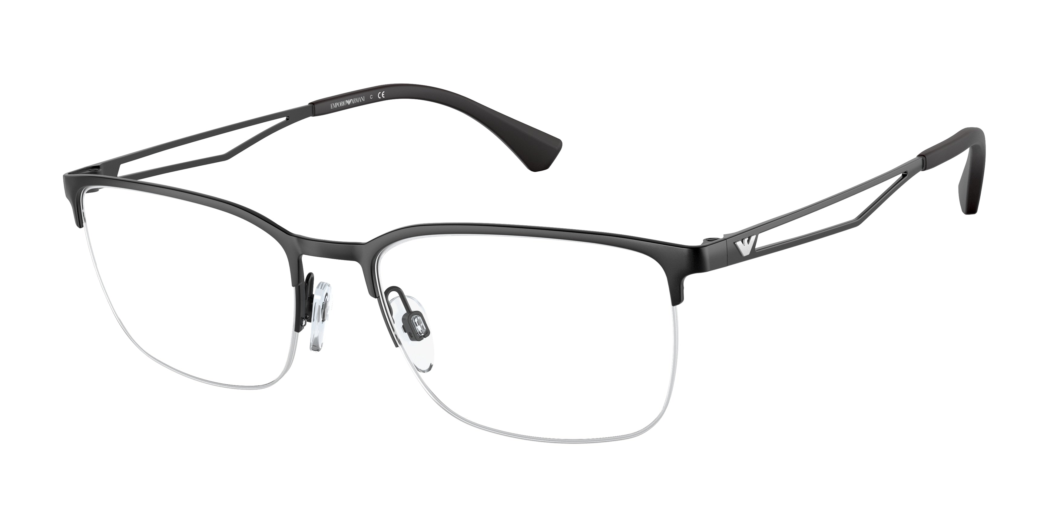 Emporio Armani EA1116 Rectangle Eyeglasses  3001-Matte Black 55-145-18 - Color Map Black