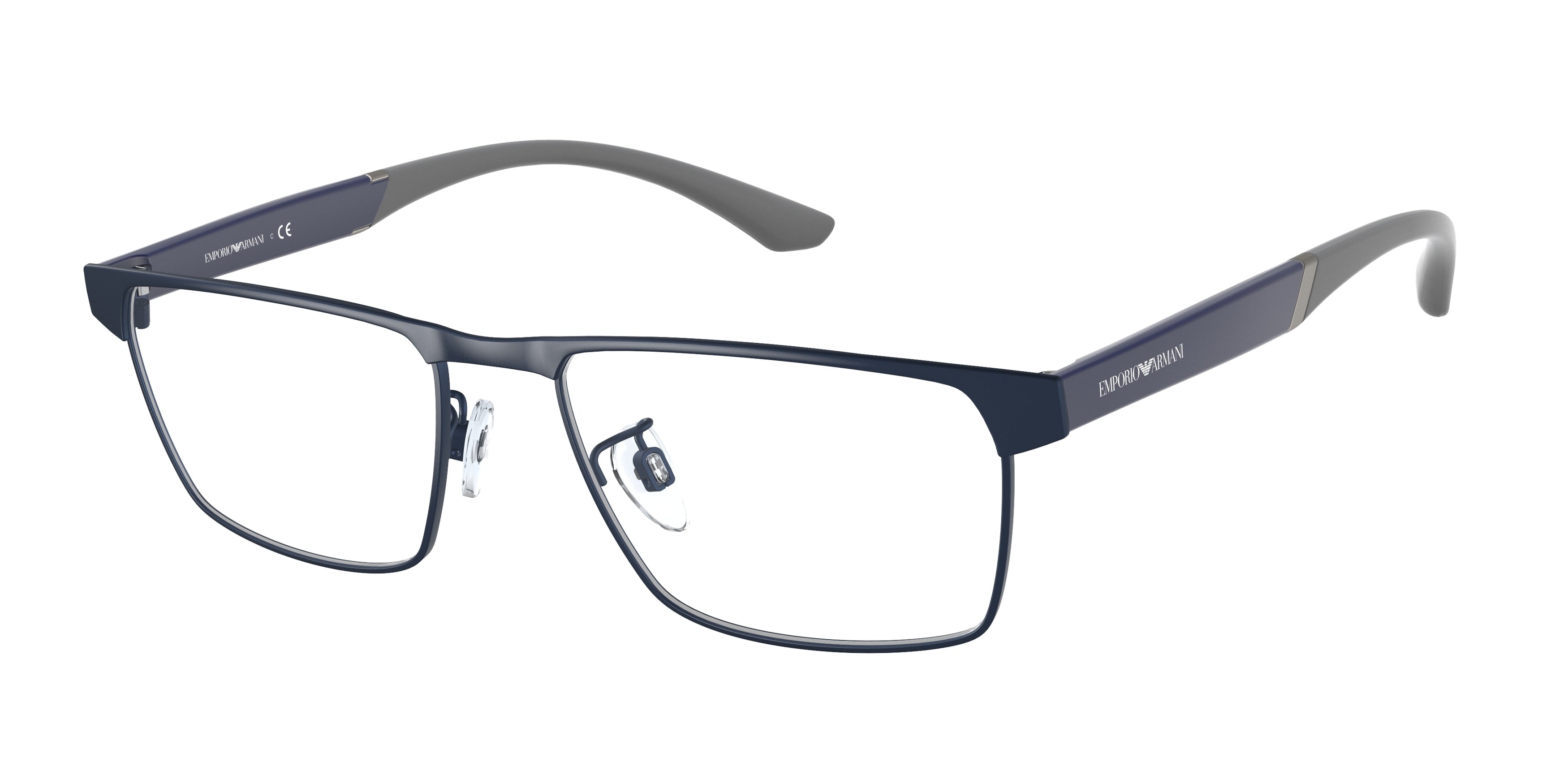 Emporio Armani EA1124 Pillow Eyeglasses  3250-Matte Blue 55-145-18 - Color Map Blue