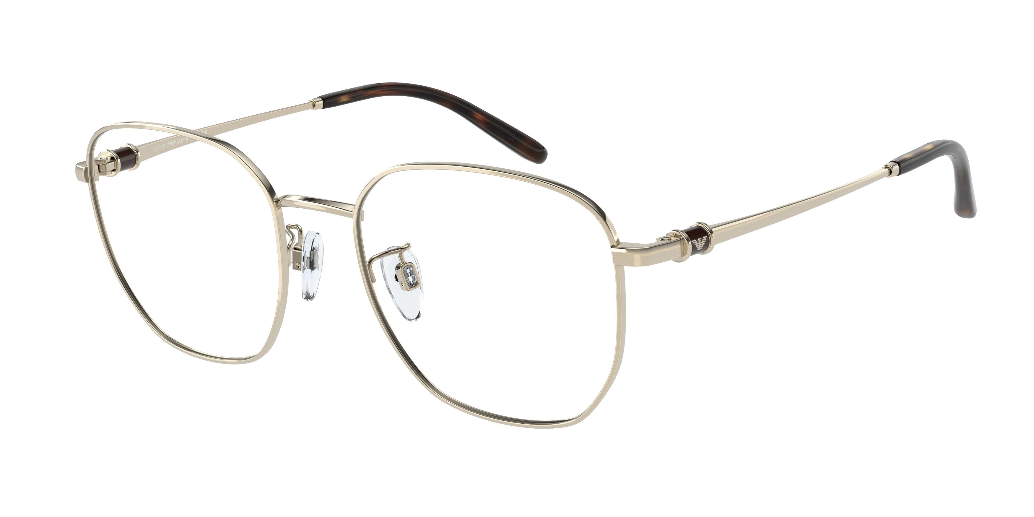 Emporio Armani EA1134D Square Eyeglasses  3063-Shiny Pale Gold 53-140-19 - Color Map Gold