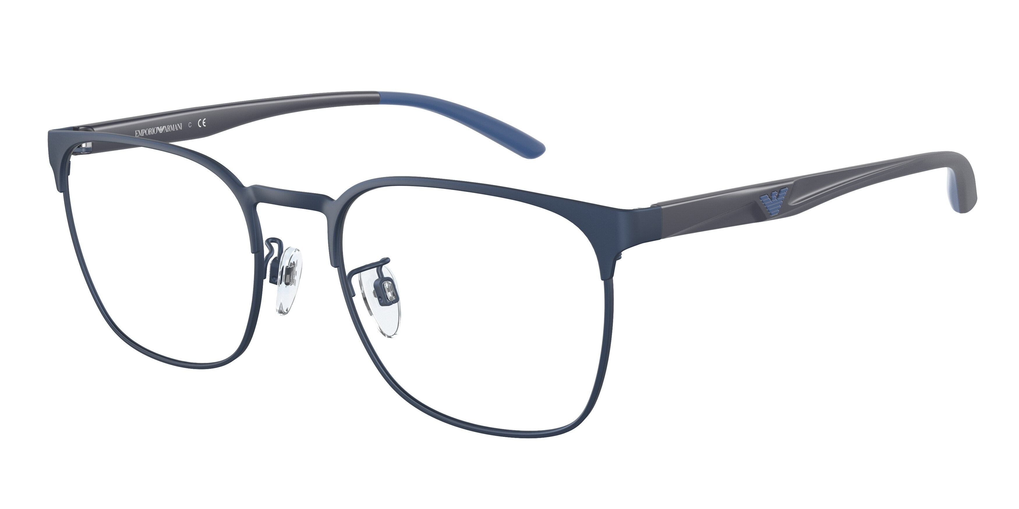 Emporio Armani EA1135D Pillow Eyeglasses  3018-Matte Blue 55-145-20 - Color Map Blue