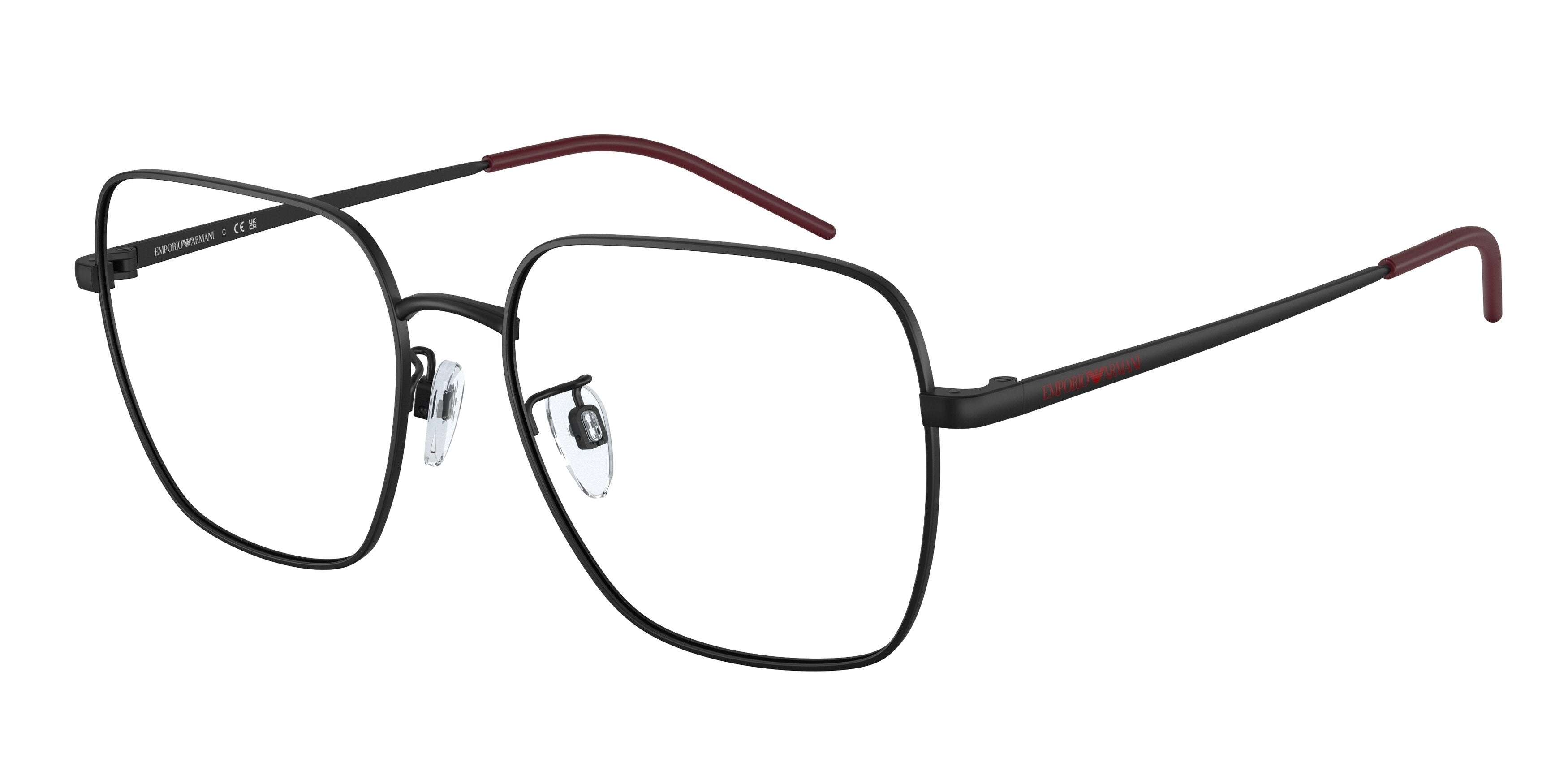 Emporio Armani EA1140D Rectangle Eyeglasses  3191-Matte Black 56-145-17 - Color Map Black