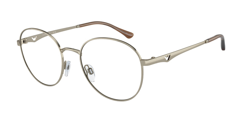 Emporio Armani EA1144 Pillow Eyeglasses  3013-Shiny Pale Gold 50-140-19 - Color Map Gold