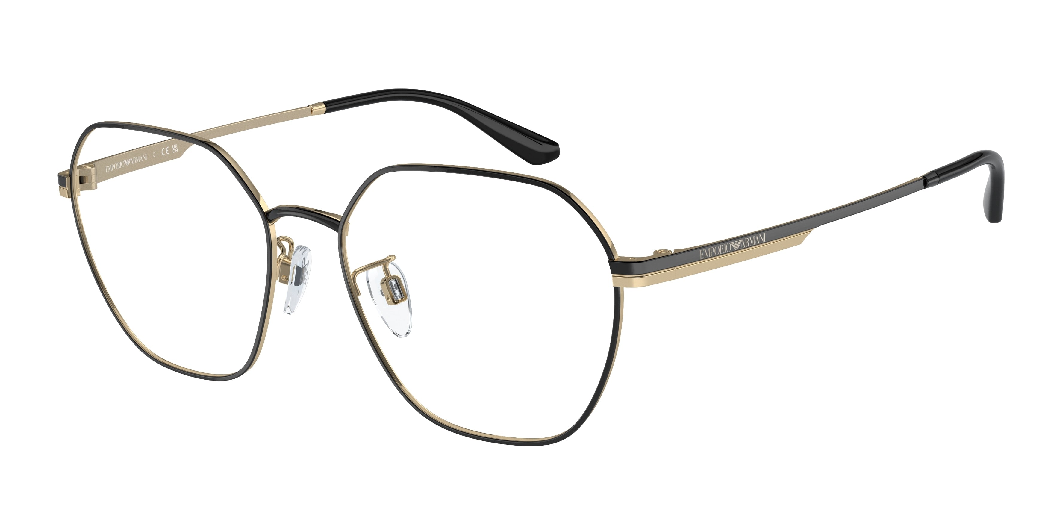 Emporio Armani EA1145D Round Eyeglasses  3014-Shiny Black 55-145-17 - Color Map Black