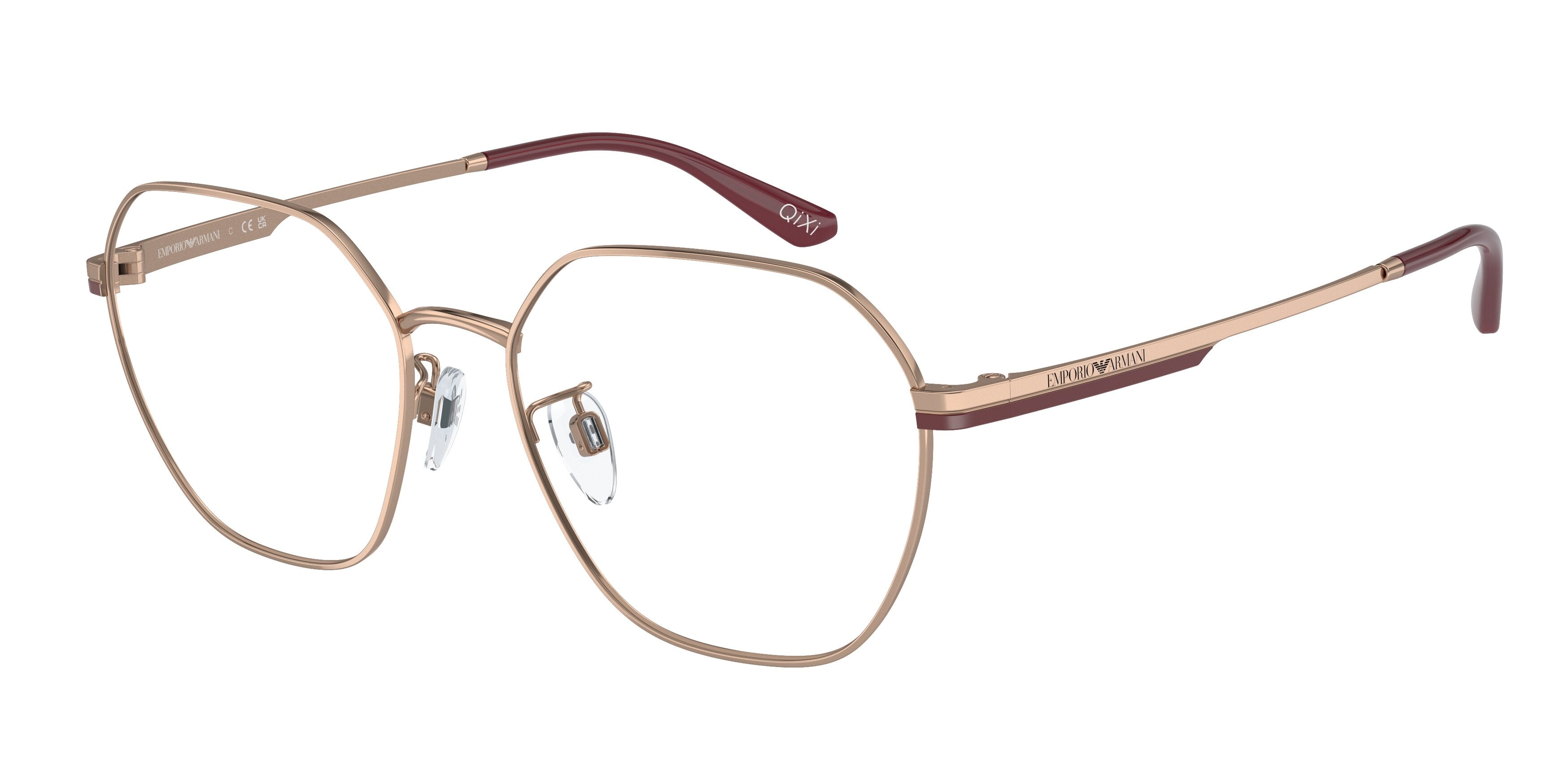 Emporio Armani EA1145D Round Eyeglasses  3334-Rose Gold 55-145-17 - Color Map Gold