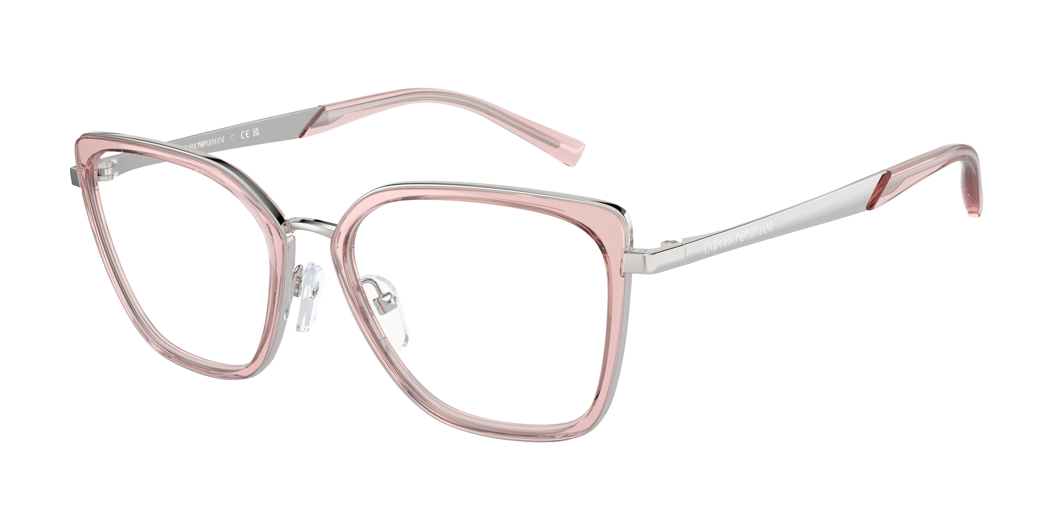 Emporio Armani EA1152 Cat Eye Eyeglasses  3364-Shiny Silver 52-140-17 - Color Map Silver